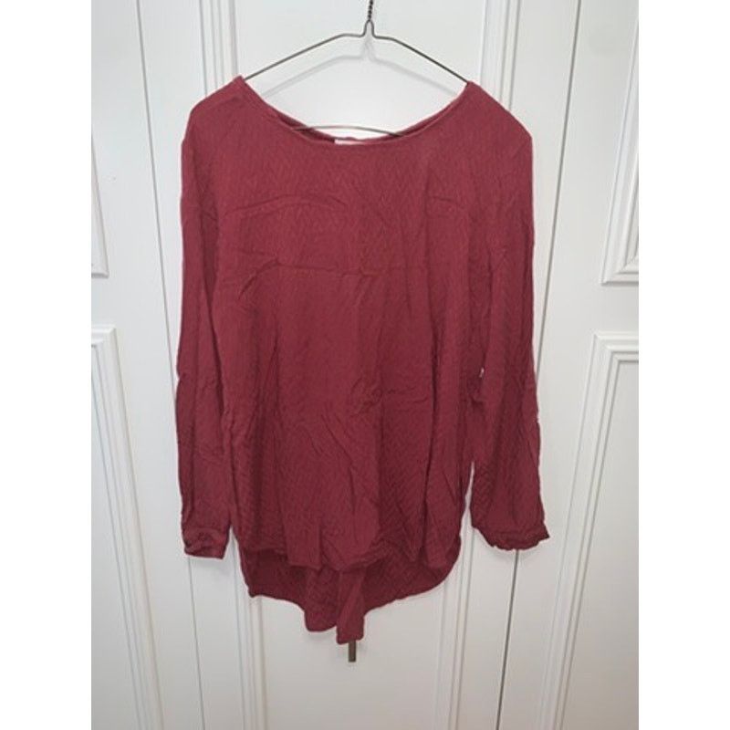 Ariat Ariat Women's Long Sleeve Blouse Red Size Large Round Neck Size L / US 10 / IT 46 - 2 Thumbnail