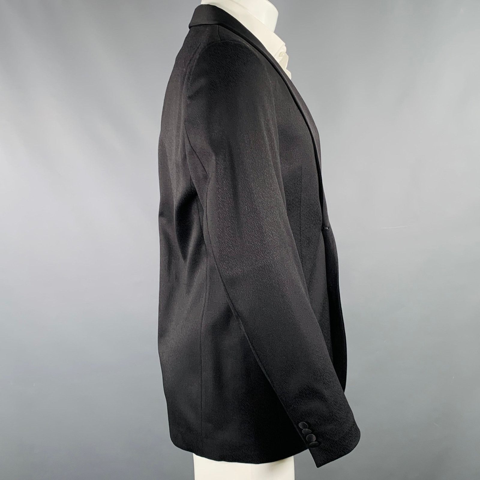 Giorgio Armani GIORGIO ARMANI Size 40 Black Jacquard Wool Blend Sport Coat Size 40R - 3 Thumbnail