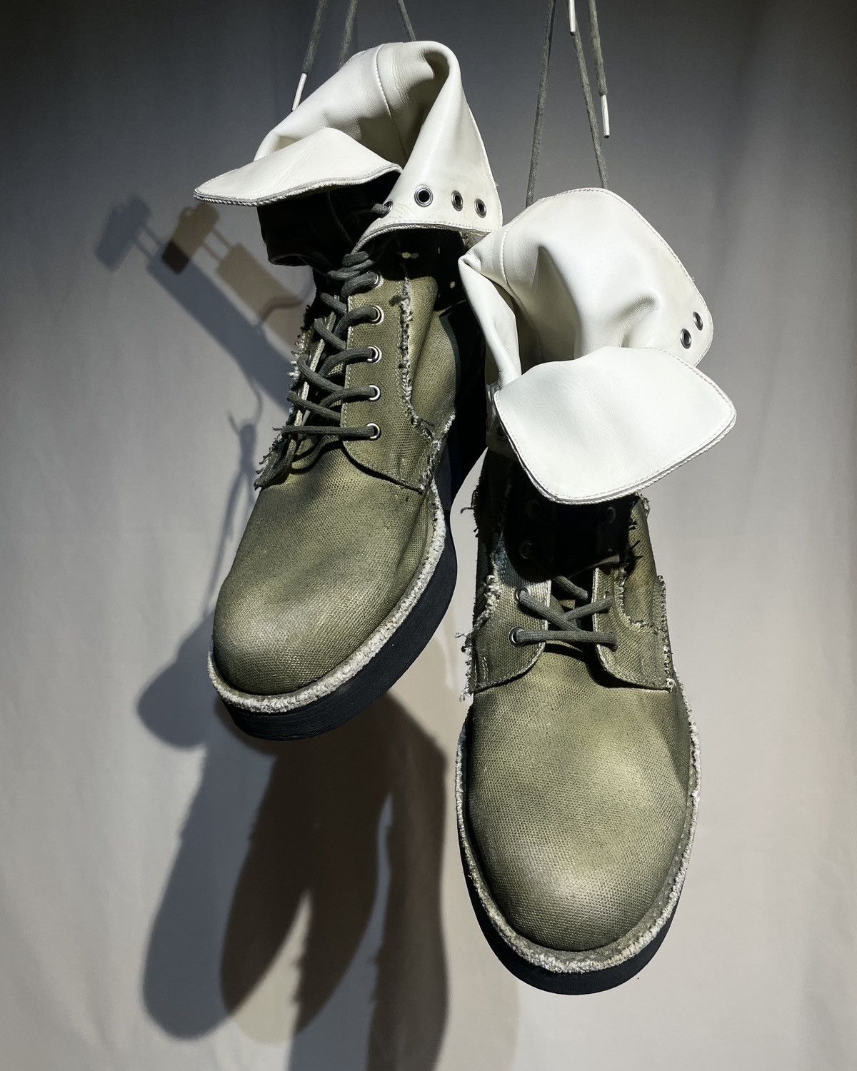 Yohji Yamamoto S/S2013 Yohji Yamamoto Pour Homme - Spray Dyed Canvas Boots Size US 10.5 / EU 43-44 - 3 Thumbnail