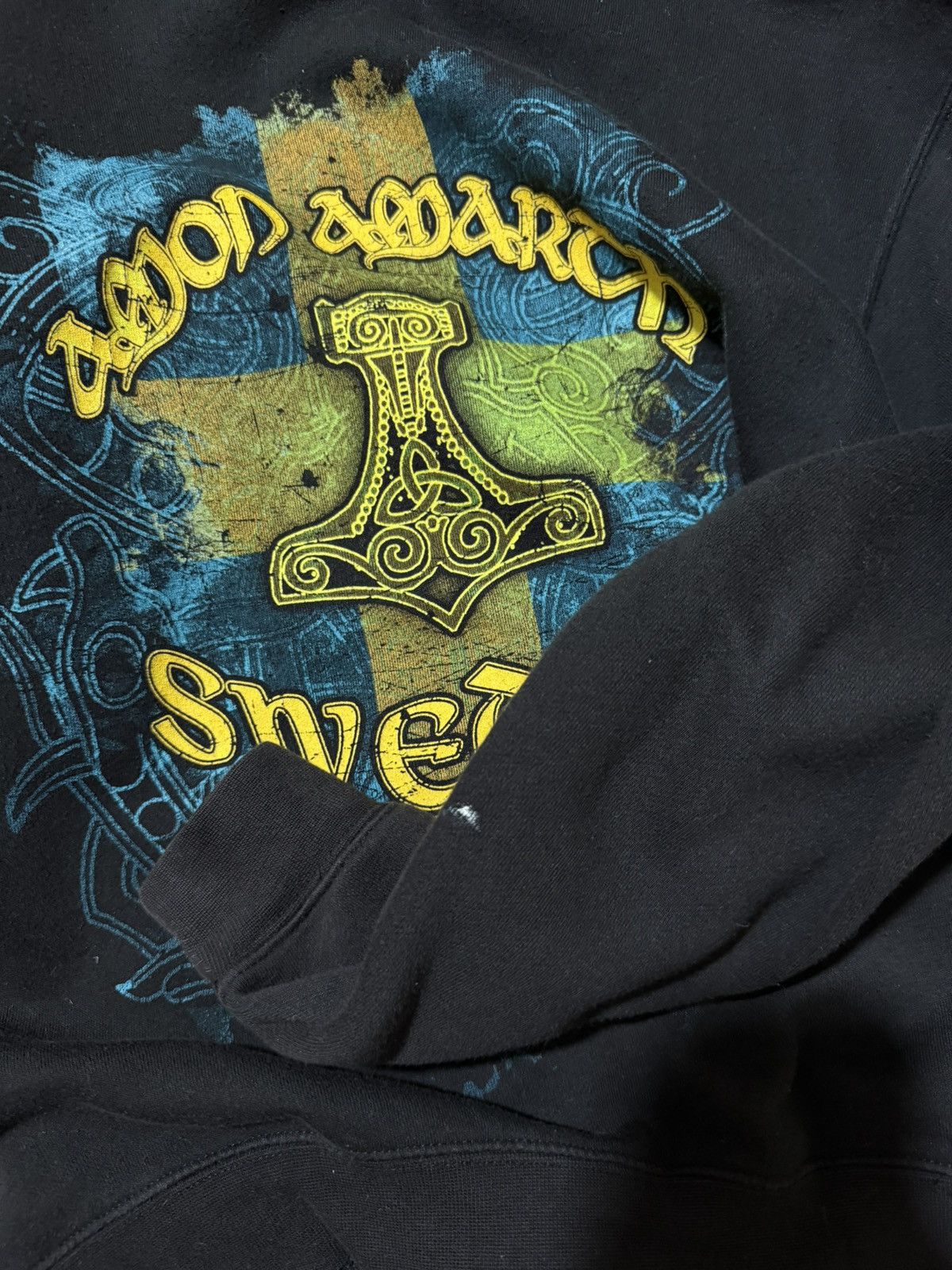 Band Tees × Vintage Vintage 90’s Amon Amarch Rock Band Retro Hoodie Y2K Hype Size US S / EU 44-46 / 1 - 7 Thumbnail