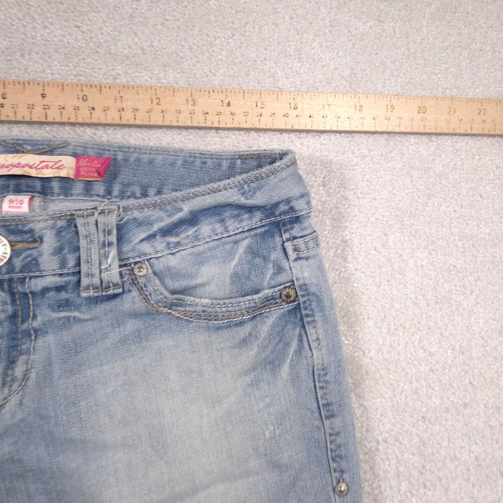 Aeropostale Aeropostale Jeans Womens Juniors 9/10 Short Crop Flare Skinny Kailey Stretch Denim Blue Size 30" / US 8 / IT 44 - 6 Thumbnail