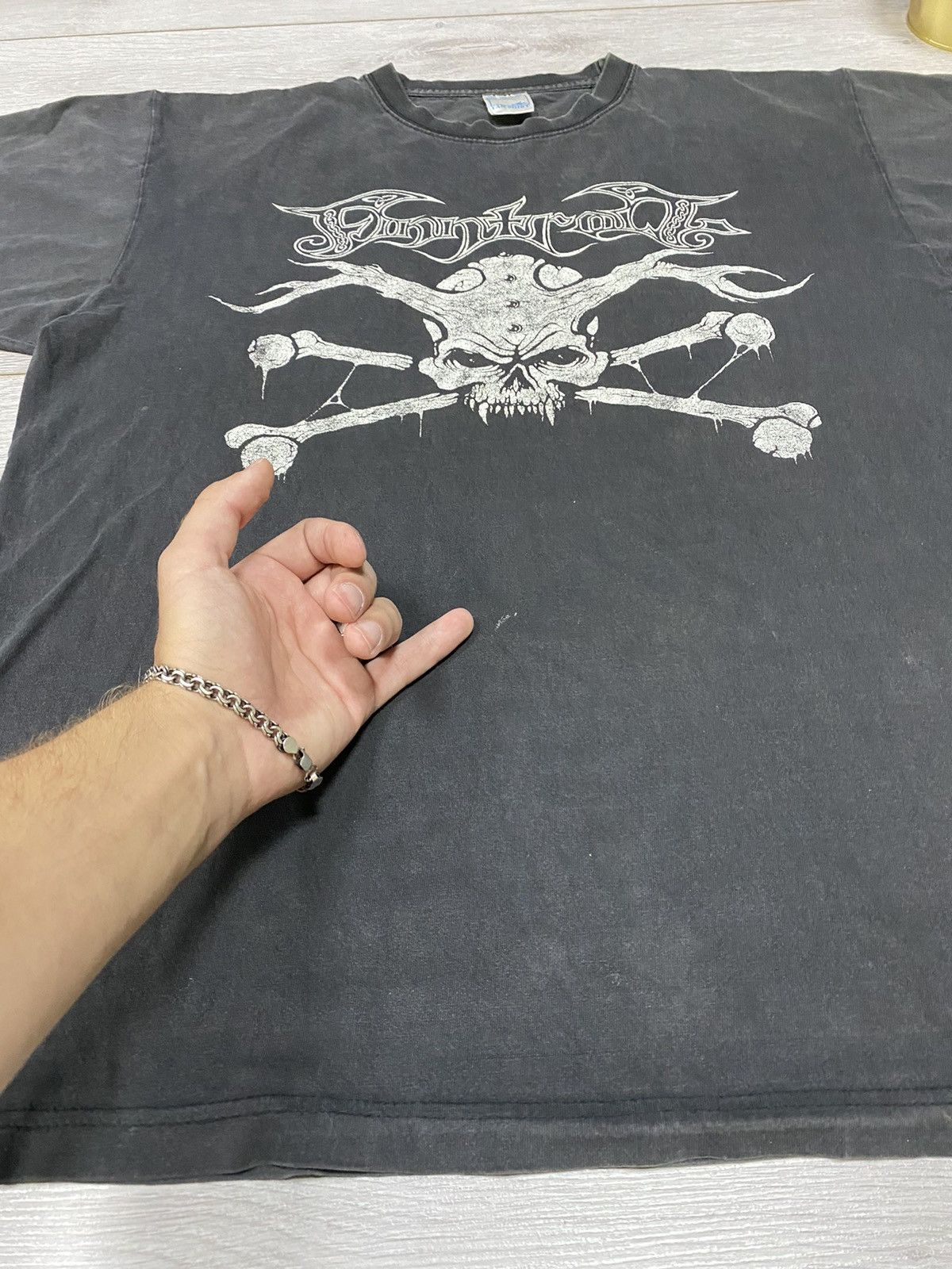 Band Tees FinnTroll 2006 skull ☠️ vintage faded t-shirt made in England Size US L / EU 52-54 / 3 - 5 Thumbnail
