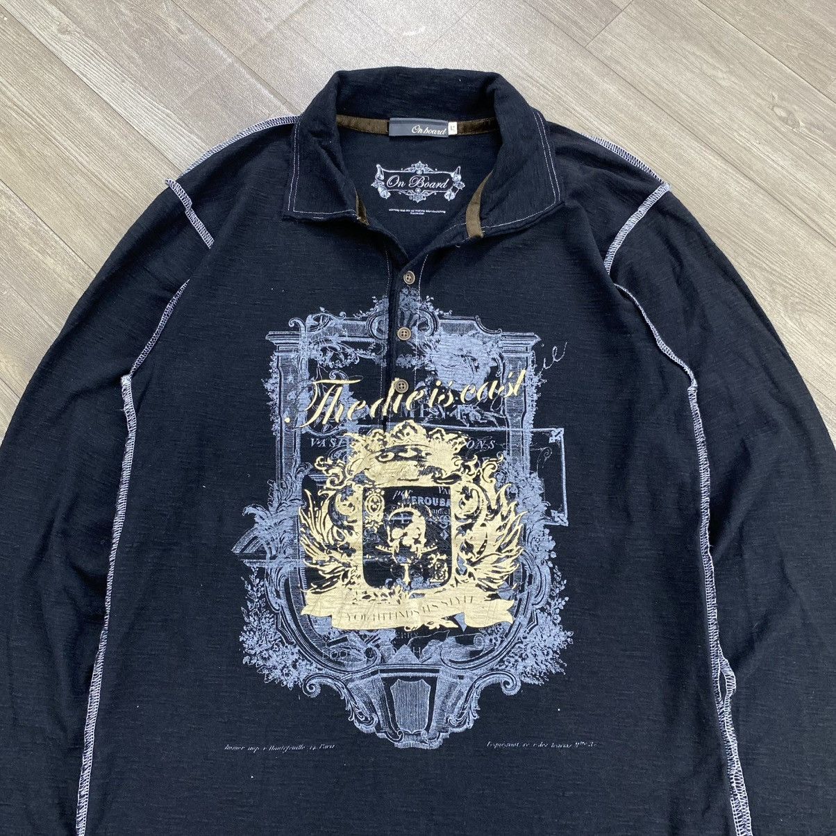 Japanese Brand 2000s On Board Beauty Beast Skulls Cross Lgb Y2K Long Sleeve Size US L / EU 52-54 / 3 - 2 Thumbnail