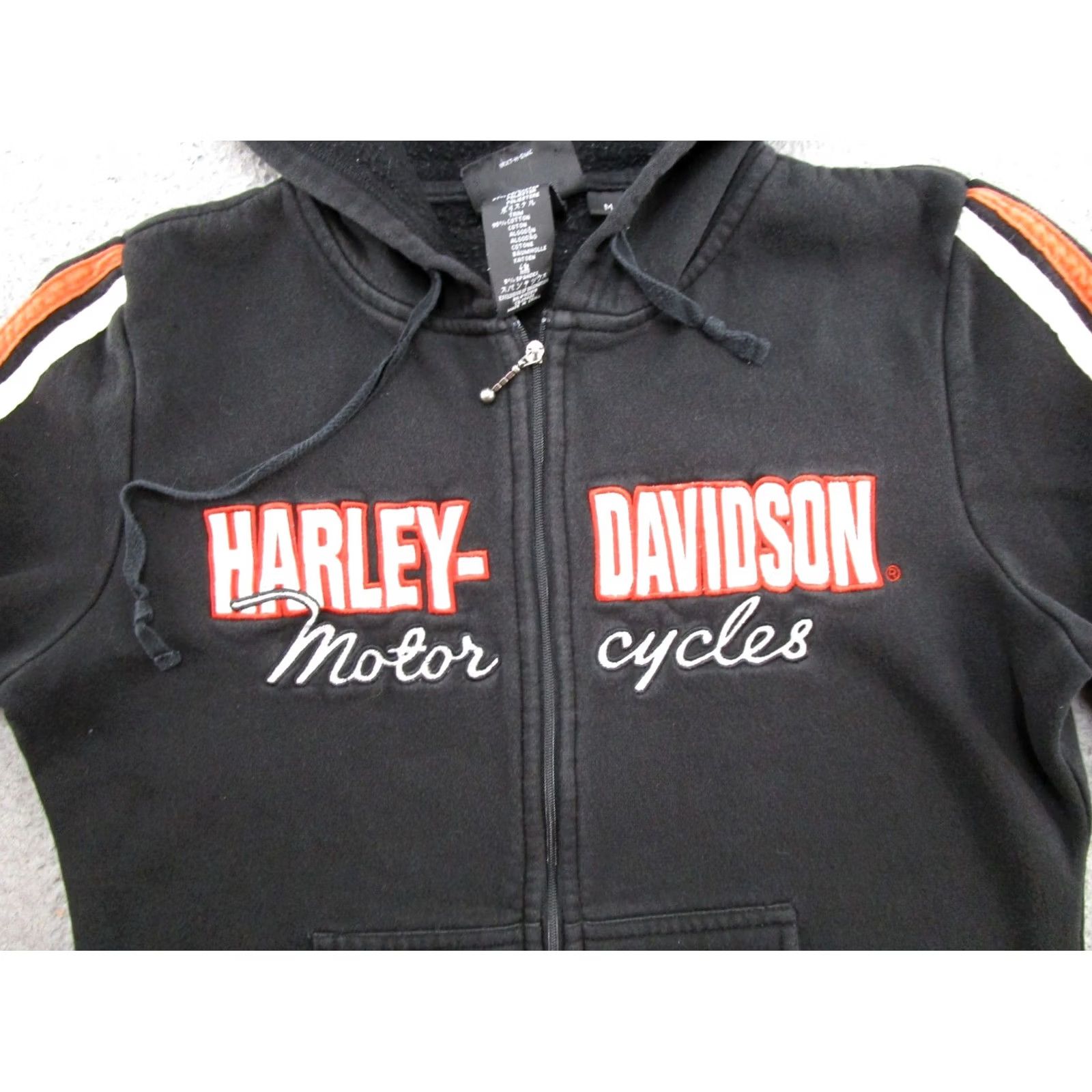 Harley Davidson Harley-Davidson Womens Full Zip Up Embroidered Hoodie Sweatshirt M Black Hooded Biker Shirt Size M / US 6-8 / IT 42-44 - 2 Thumbnail