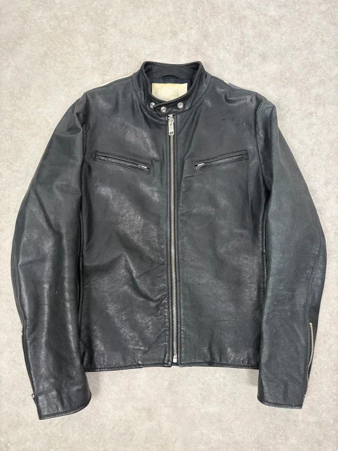 Polo Ralph Lauren 2010s Ralph Lauren Black Buffalo Leather American Flag Biker Jacket Size US M / EU 48-50 / 2 - 4 Thumbnail