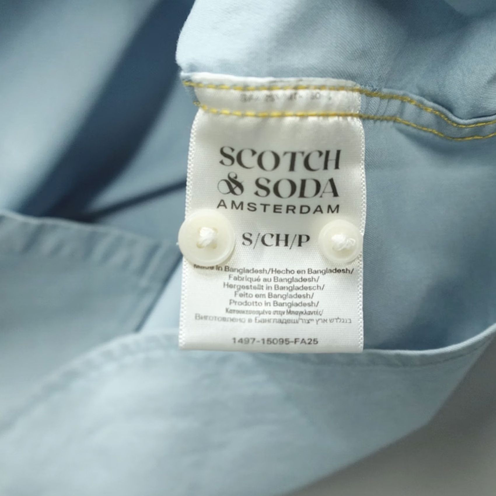 Scotch & Soda Scotch & Soda Shirt Button-Up Cotton Blue Size S Classic Fit Men’s Long Sleeve Solid Pattern Casual Workwear Bohemian London Vintage: No Size US S / EU 44-46 / 1 - 5 Thumbnail