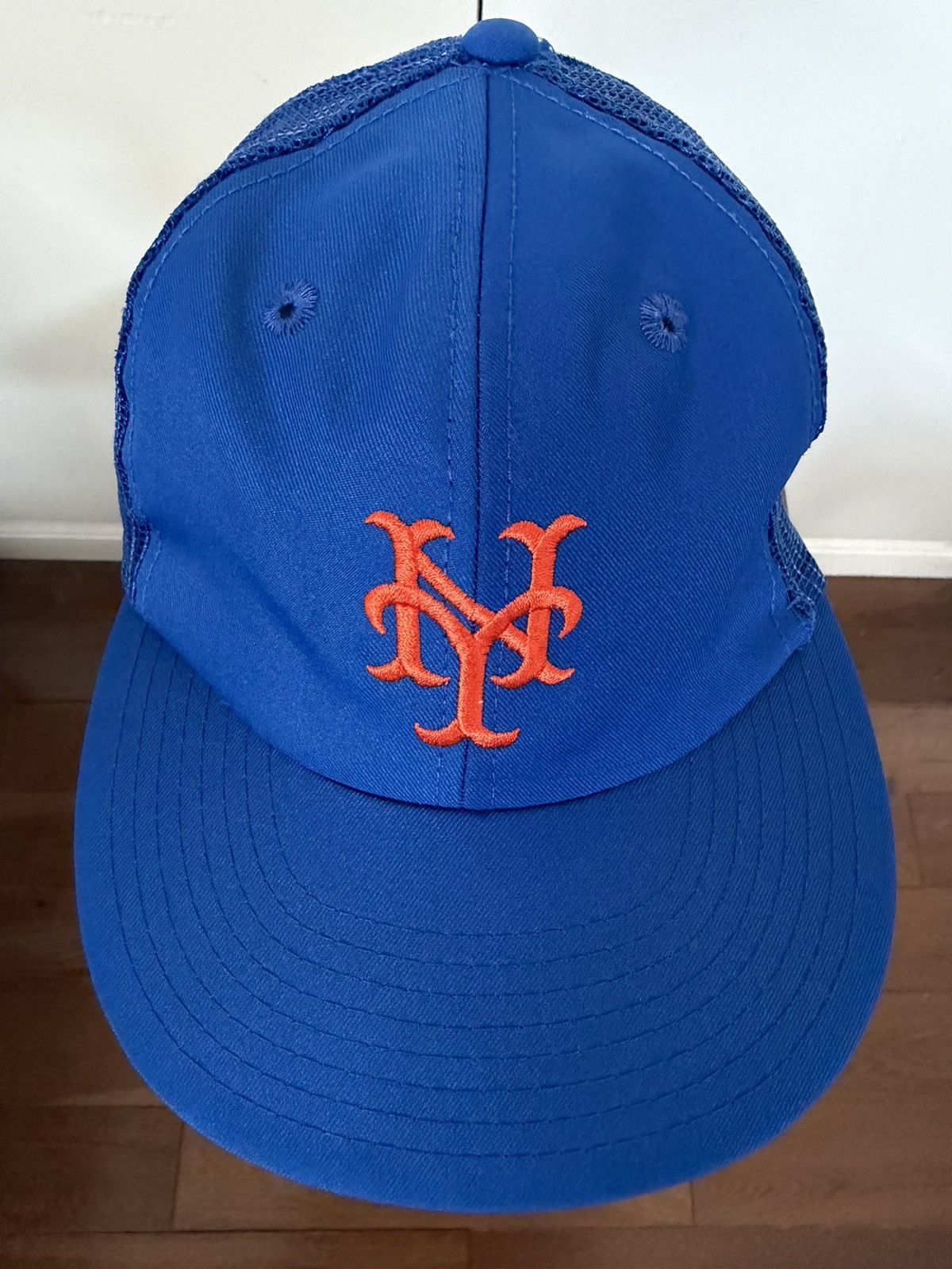 MLB NEW YORK METS BASEBALL CAP TRUCKER HAT MLB VINTAGE 80S 90S Size ONE SIZE - 3 Thumbnail