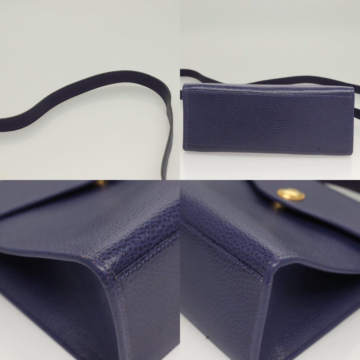Dior DIOR Hand Bag Leather Gold Purple Gray Size ONE SIZE - 10 Thumbnail