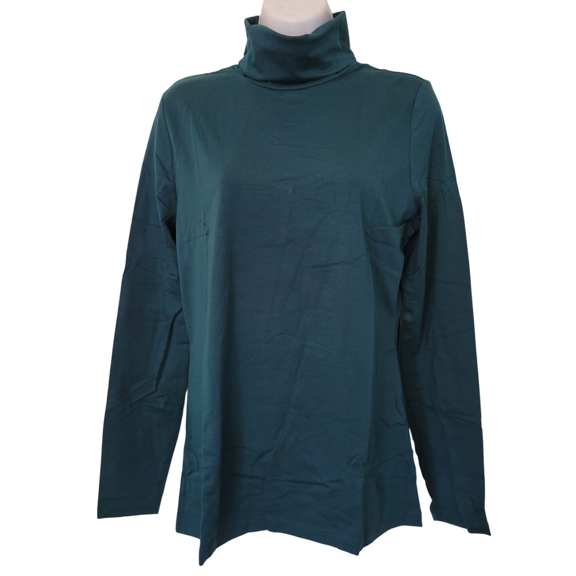 Lands' End Lands End Shaped Fit Long Sleeve Turtleneck Harvest Teal M 1 Size M / US 6-8 / IT 42-44 - 1 Thumbnail