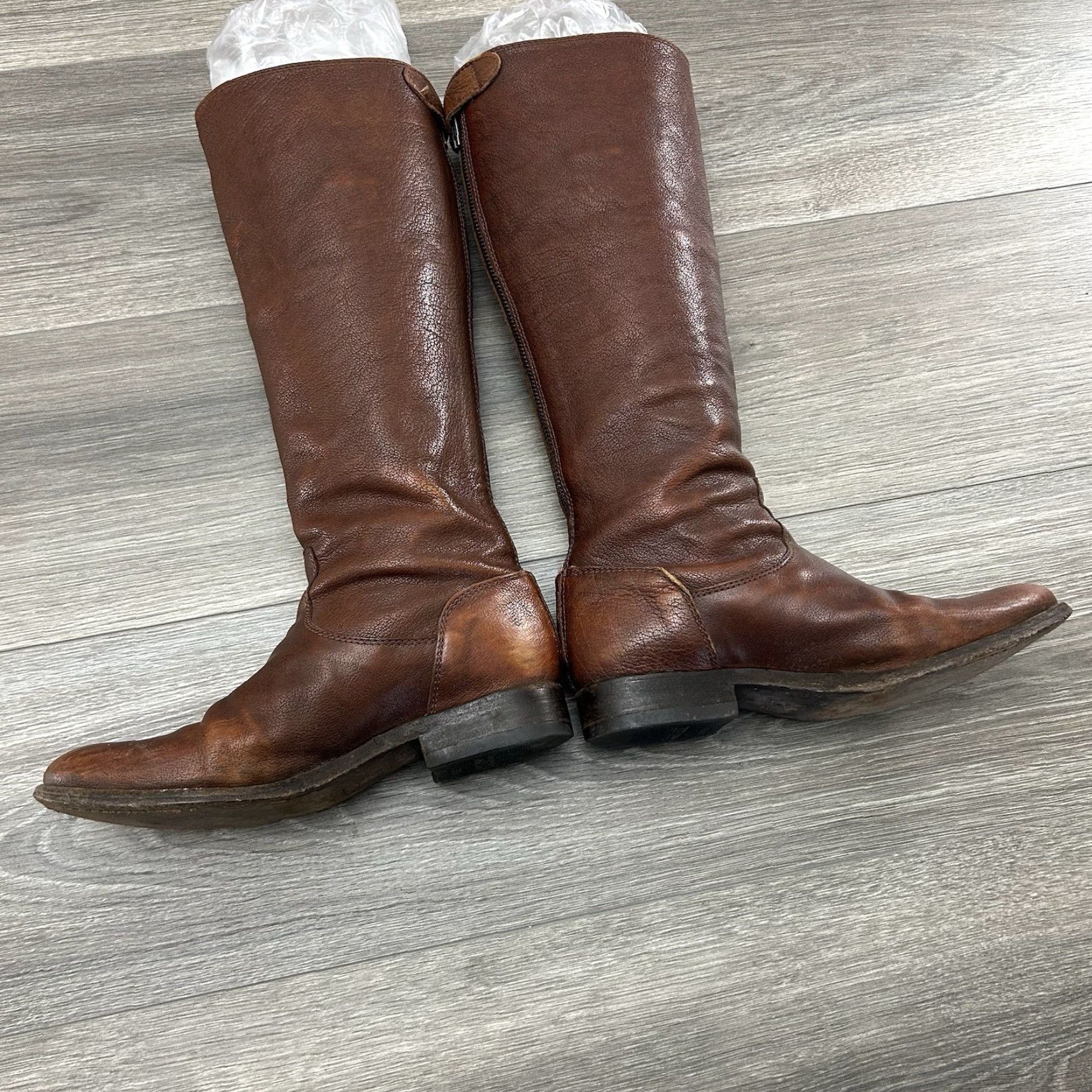 Frye Frye Melissa Boots Womens 6.5 B Button Riding Leather Zip Pull On Brown Solid Knee High Casual Workwear 90s Western Equestrian Womens Boots Size US 7 / IT 37 - 3 Thumbnail