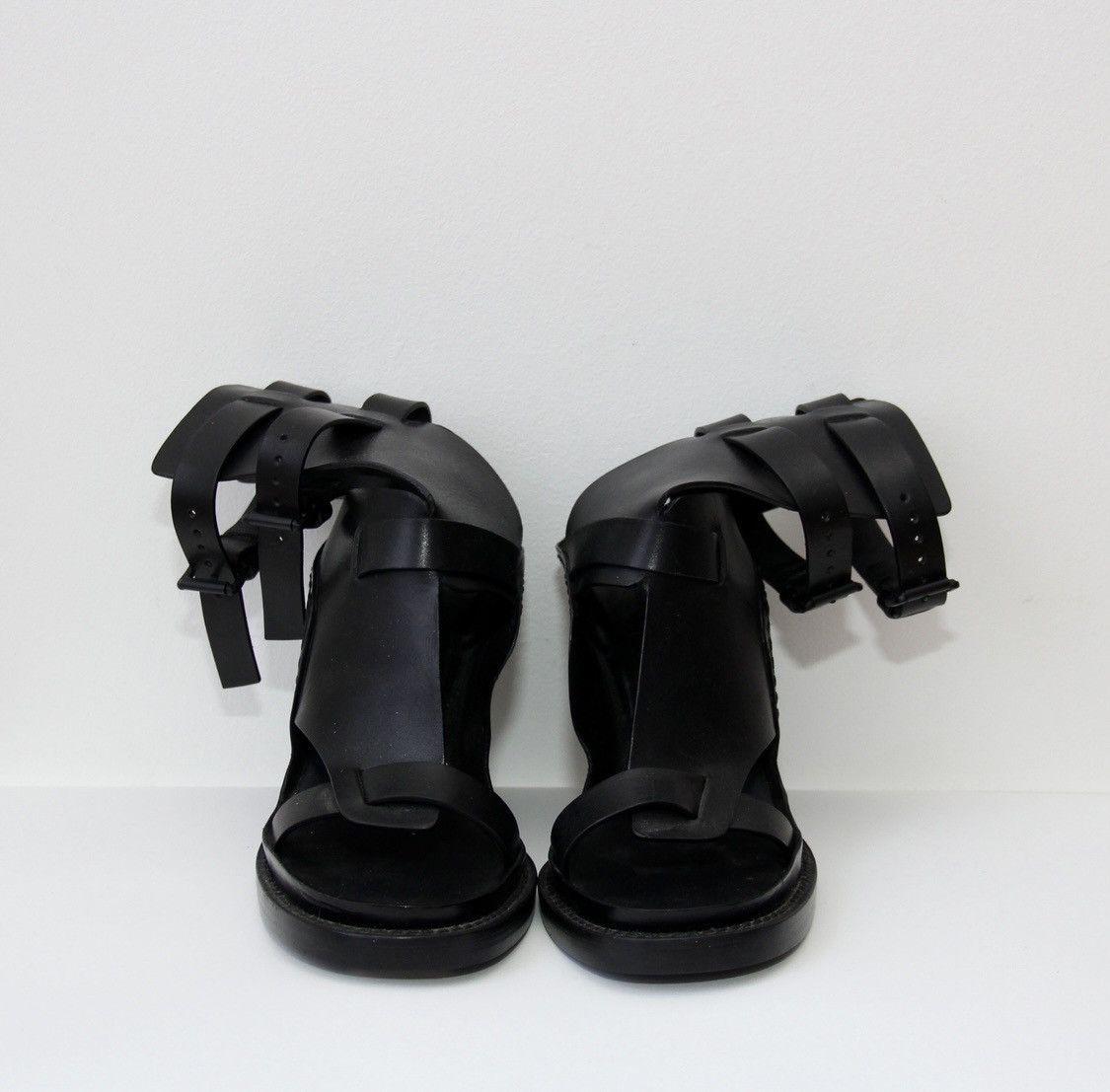 Ann Demeulemeester Black Grecian Buckle Heeled Sandals Size US 6.5 / IT 36.5 - 4 Thumbnail