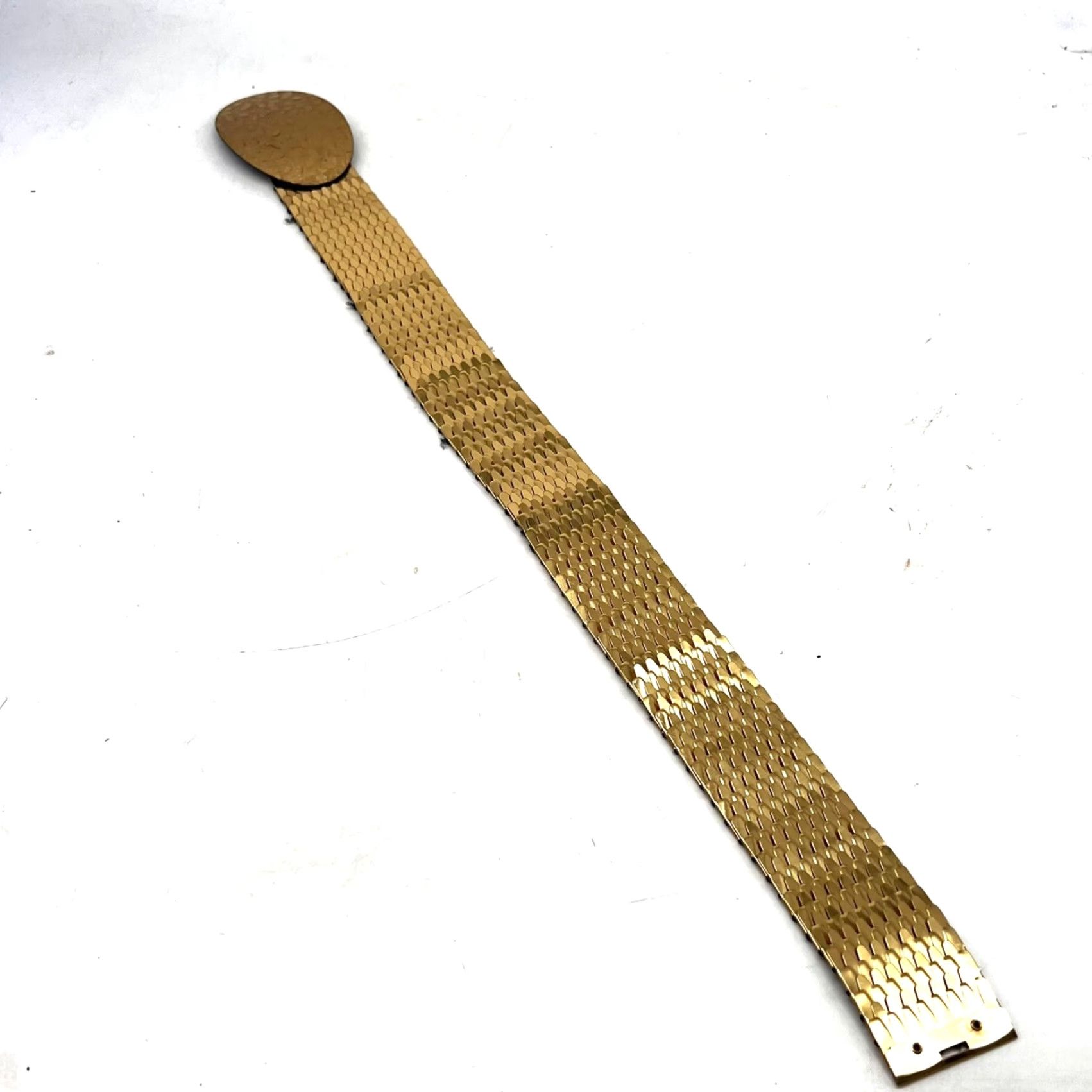 Vintage VINTAGE Reptile Design Belt Women 70s Belt SZ 23" Gold 2" Adjustable University Style Fashion Belt Womens Size ONE SIZE - 8 Thumbnail