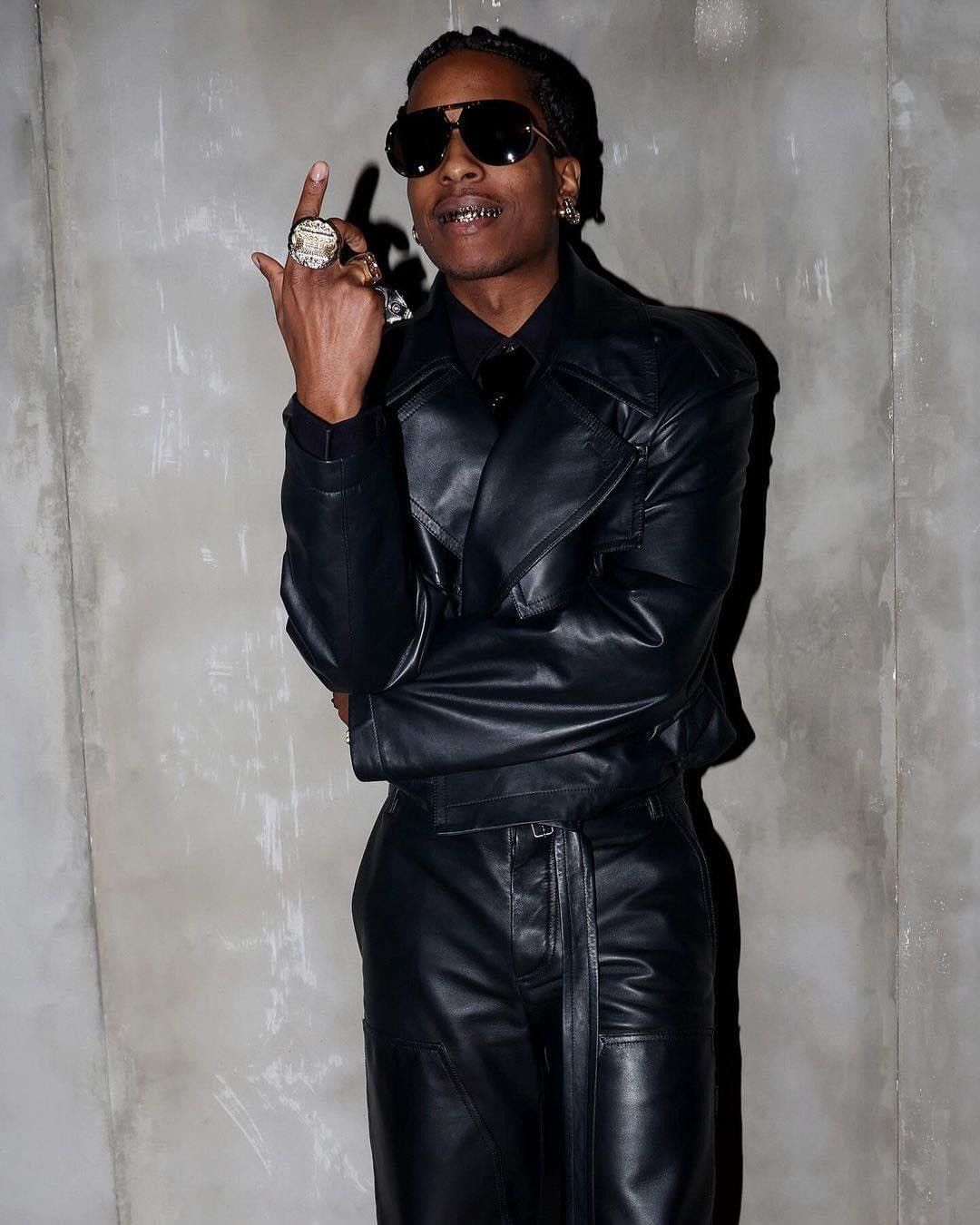 Branded Leather Vintage 70's asap rocky Leather design bomber jacket rare Size US L / EU 52-54 / 3 - 2 Thumbnail