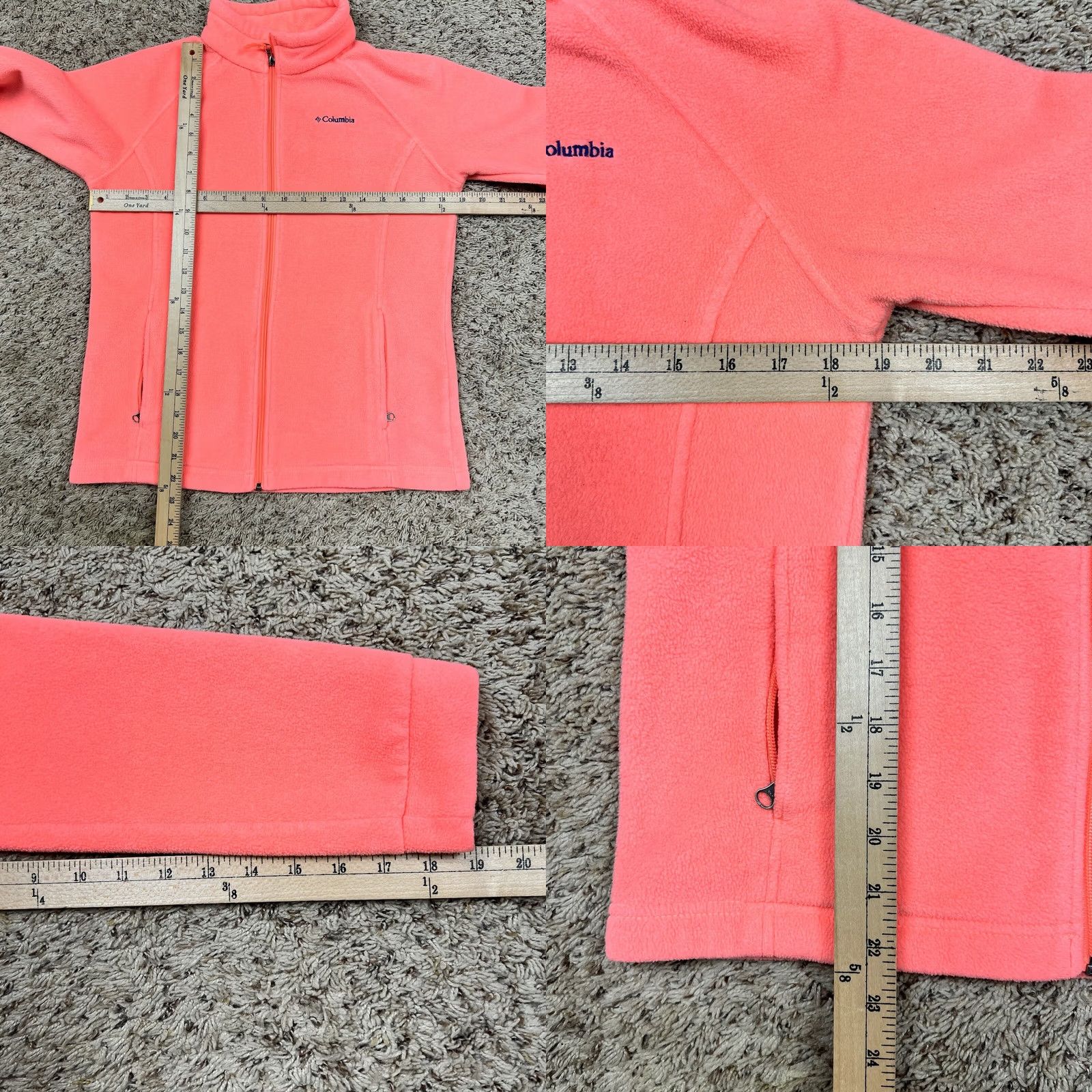 Logo 7 Columbia Full Zip Hoodie Jacket Womens Small Pink Embroidered Logo Pockets Warm Fleece Outdoor Style Size S / US 4 / IT 40 - 8 Thumbnail
