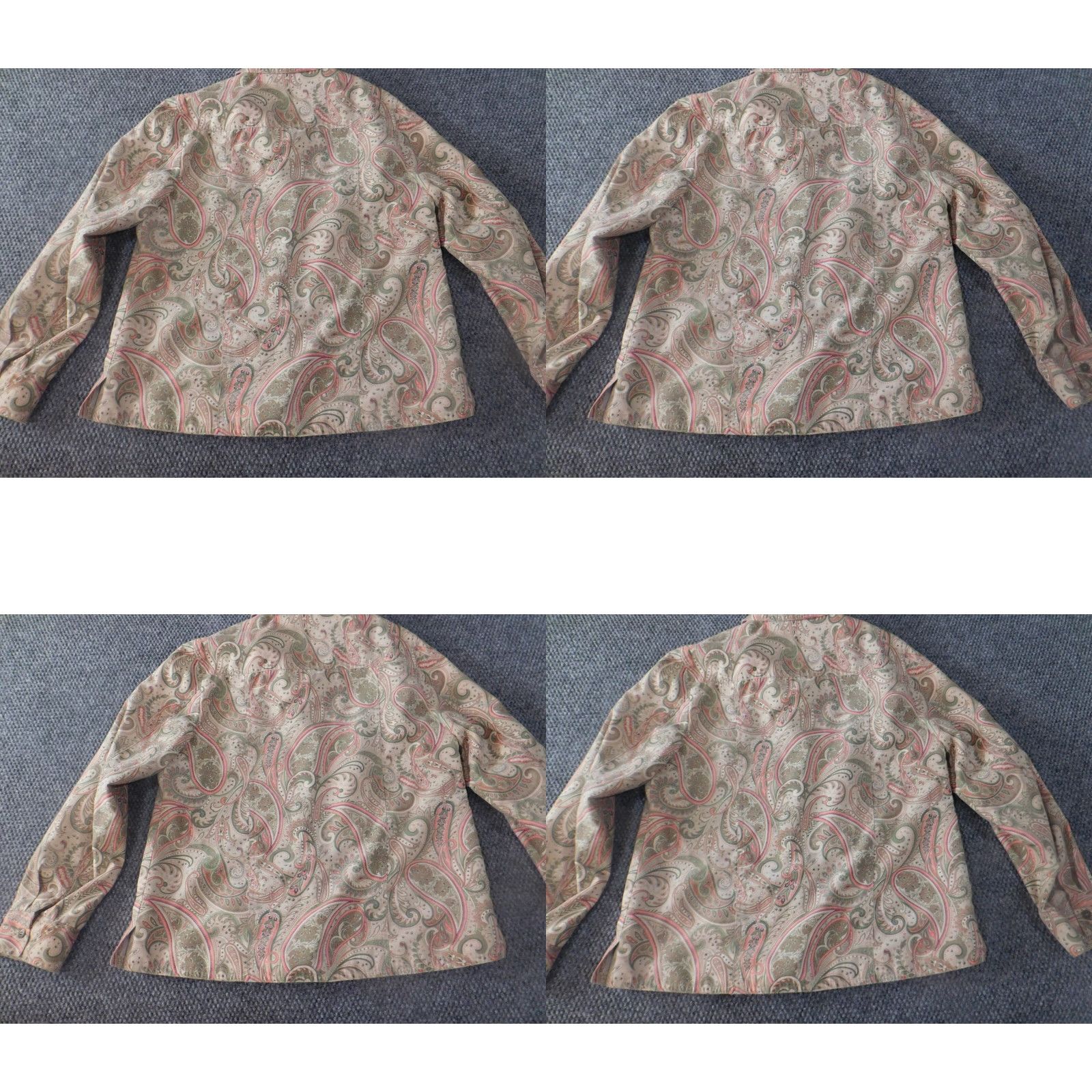Vintage Alfred Dunner Jacket Womens 10 Beige Floral Lightweight designer Peanuts Long Sleeve Mid-Length Button Casual Fall Spring Size L / US 10 / IT 46 - 8 Thumbnail