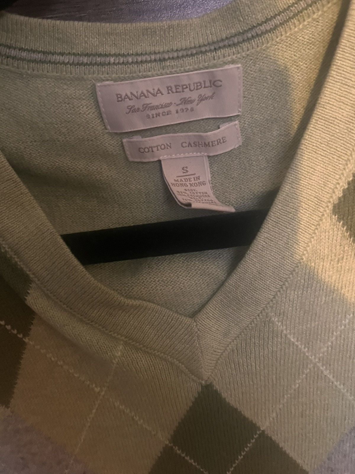 Banana Republic Green Argyle Banana Republic Cardigan Sweater Vest Size US S / EU 44-46 / 1 - 3 Thumbnail