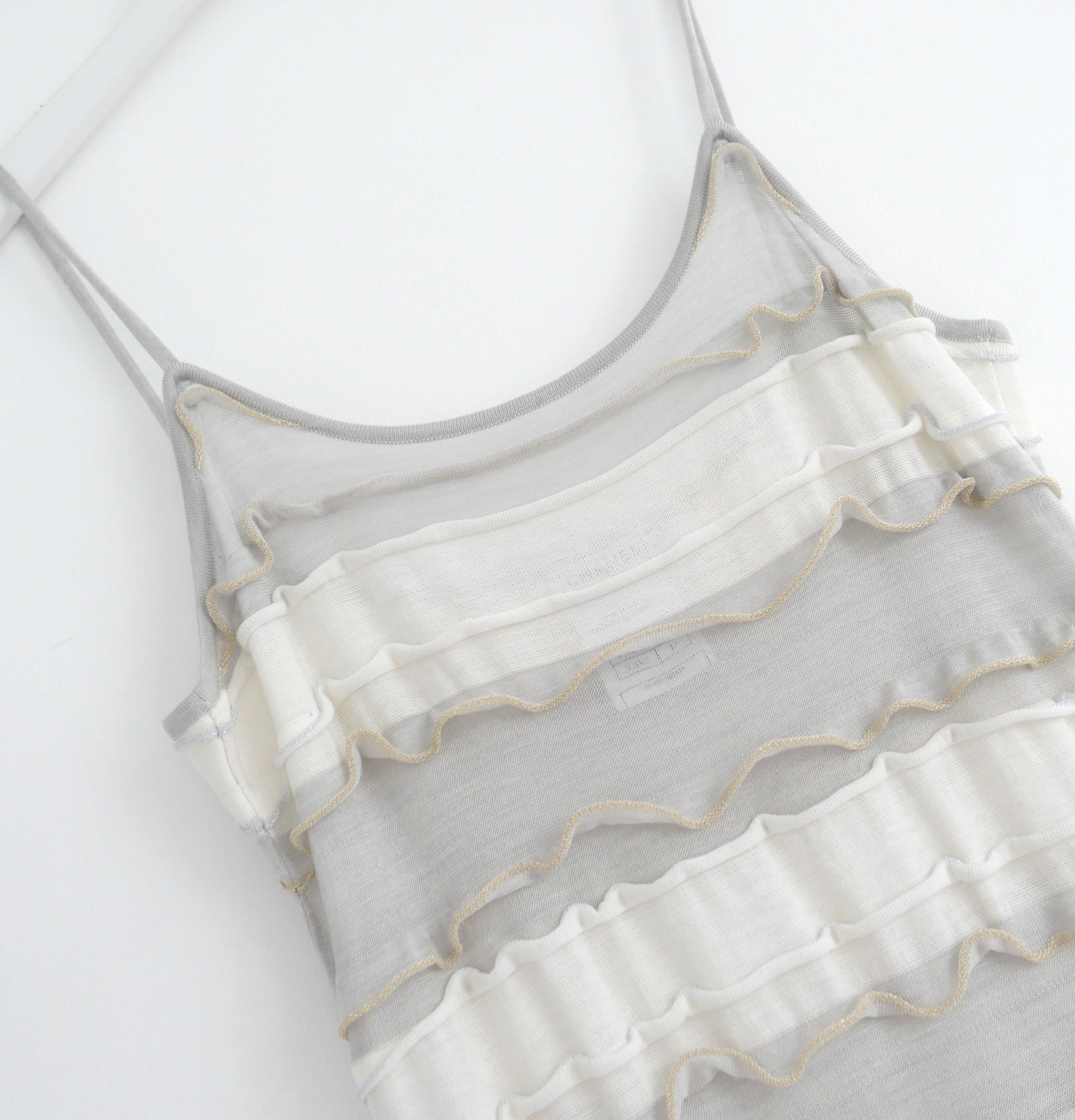Chanel Chanel Cruise 2009 Fine Knit Frilled Maxi Slip Dress Size M / US 6-8 / IT 42-44 - 4 Thumbnail