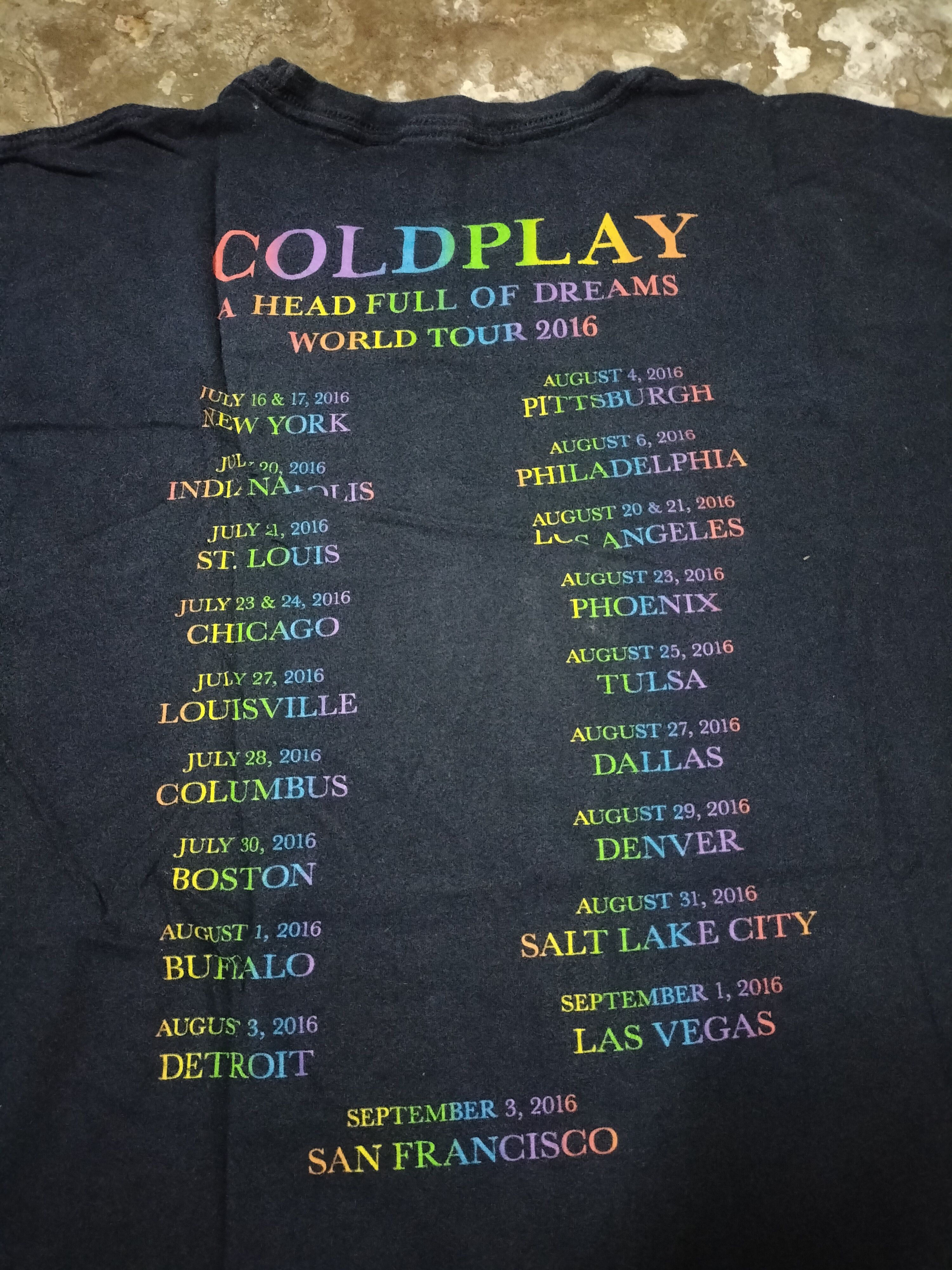 Band Tees Cold Play World Tour Head Of Dreams San Francisco 2016 LGBT Size US M / EU 48-50 / 2 - 4 Thumbnail
