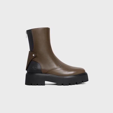Celine Bulky Boots with back zip and Triomphe in Calfskin