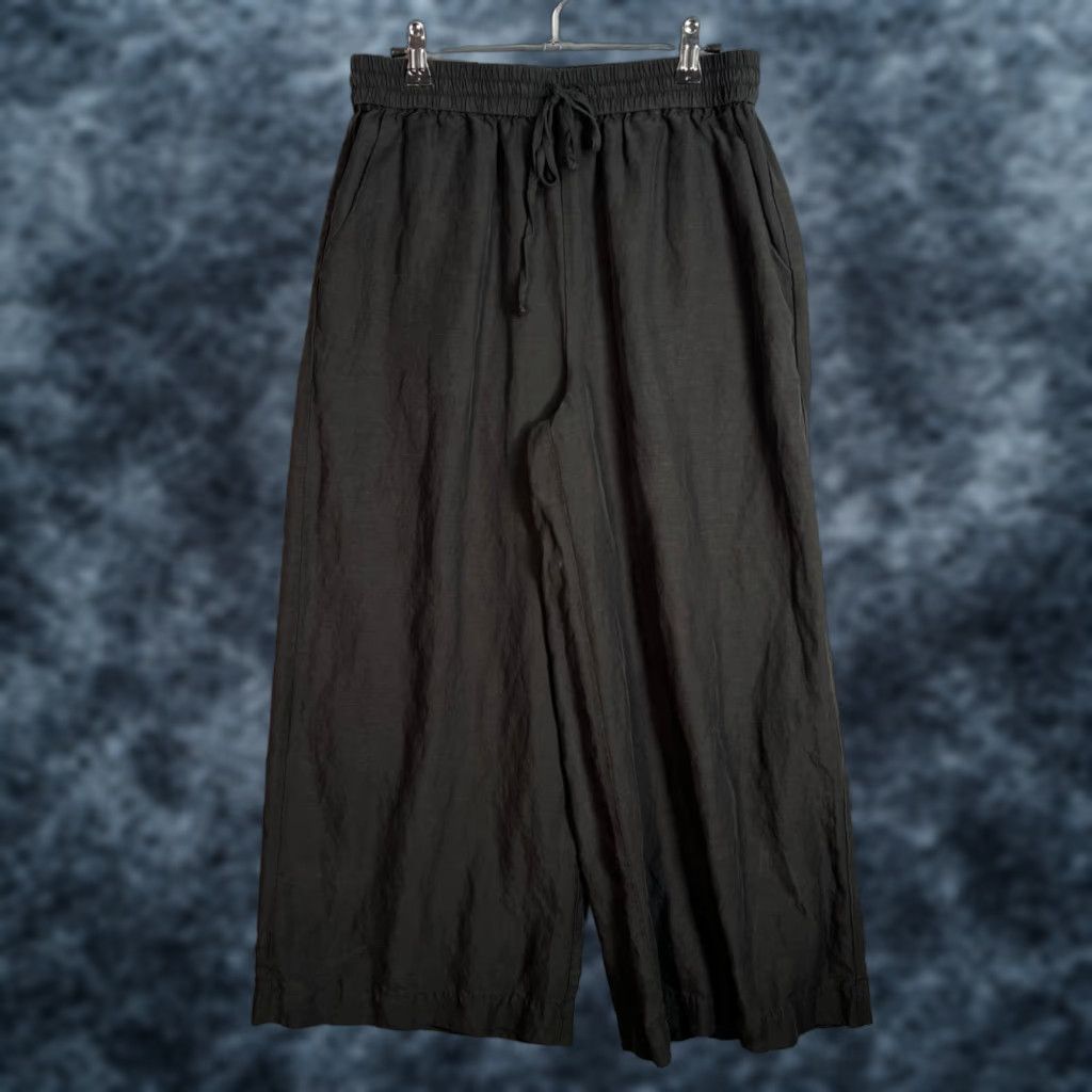 KOBI HALPERIN Kobi Halperin Womens Pants Wide-Leg Linen-Blend Black Medium Cropped High Rise Inseam 26 in Size 32" / US 10 / IT 46 - 1 Thumbnail