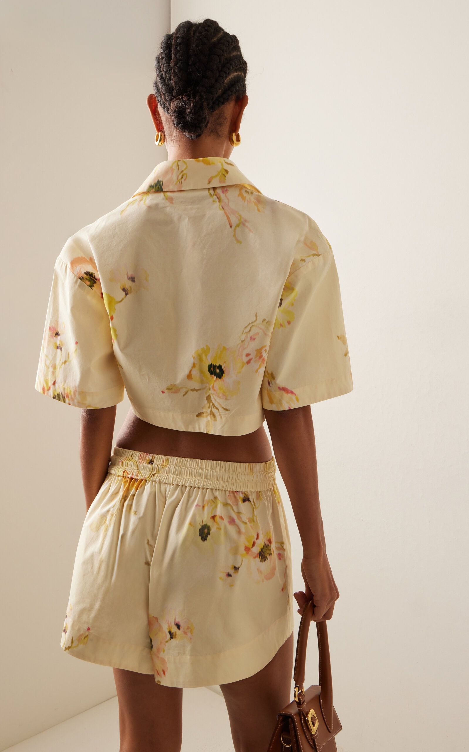 Zimmermann oc11z0525 Lightburst Cropped Floral Cotton Shirt Multicolor Size L / US 10 / IT 46 - 4 Thumbnail