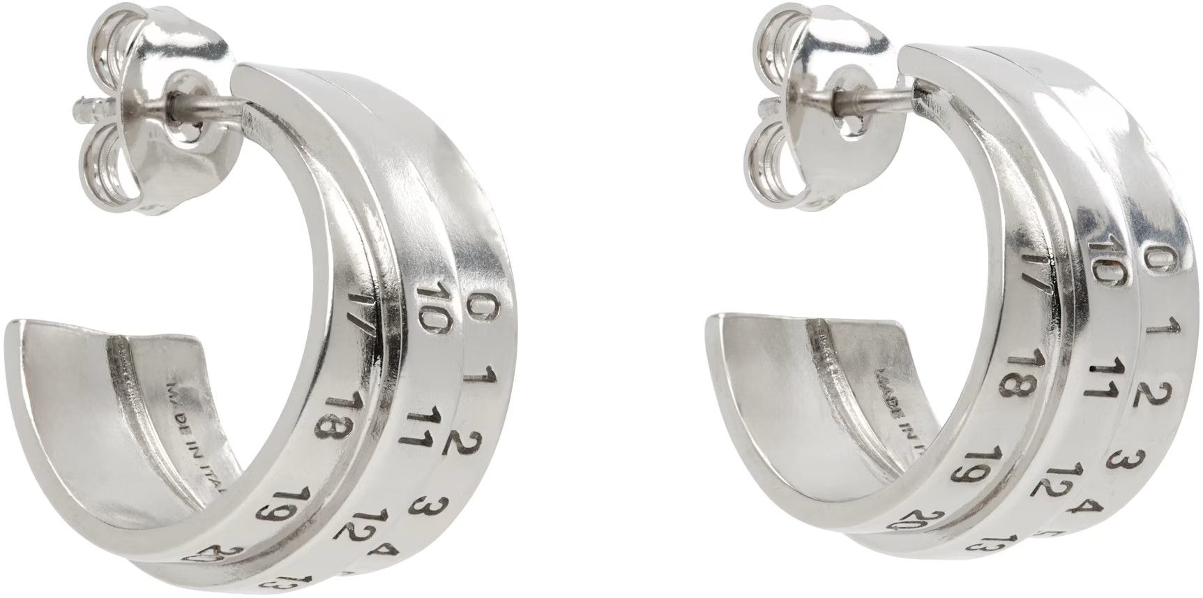 MM6 × Maison Margiela MM6 Maison Margiela Silver Numeric Earrings Size ONE SIZE - 2 Thumbnail