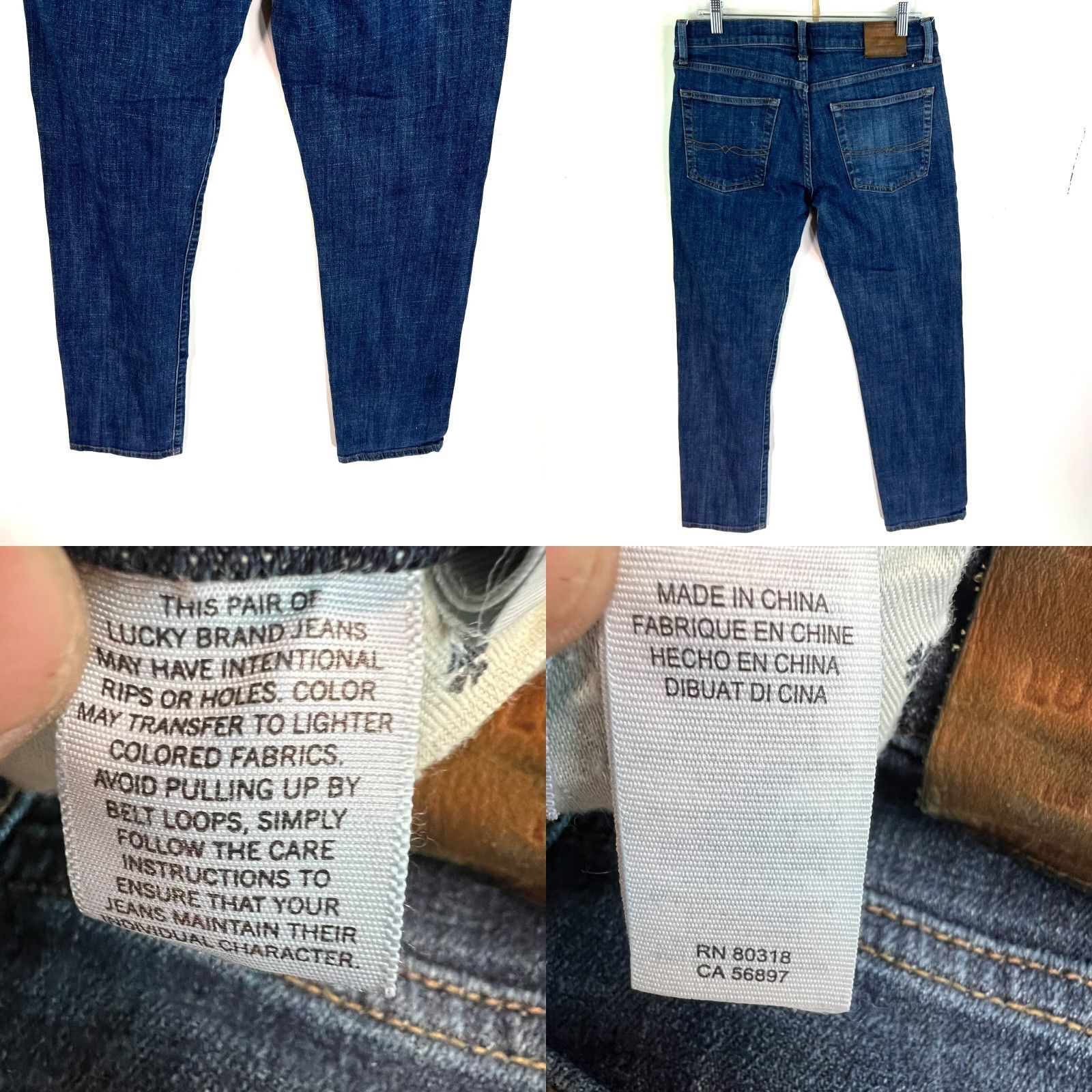 Lucky Brand Lucky Brand Denim Blue Jeans Mens Size 32 Regular 32x32 Straight 5-Pocket Zipper Logo USA Comfort Stretch Size US 32 / EU 48 - 8 Thumbnail