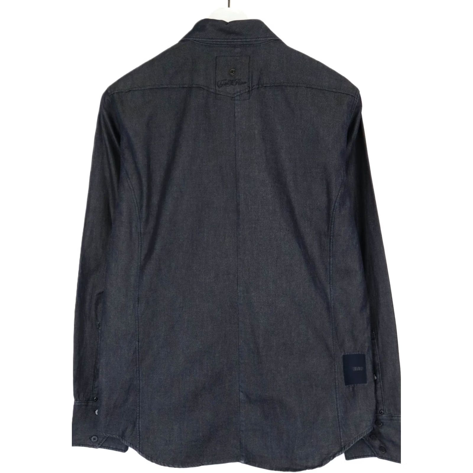 G-Star G-STAR Prime Midnight Shirt Men's LARGE Dark Blue Pocket Spread Collar Logo Size US L / EU 52-54 / 3 - 2 Thumbnail