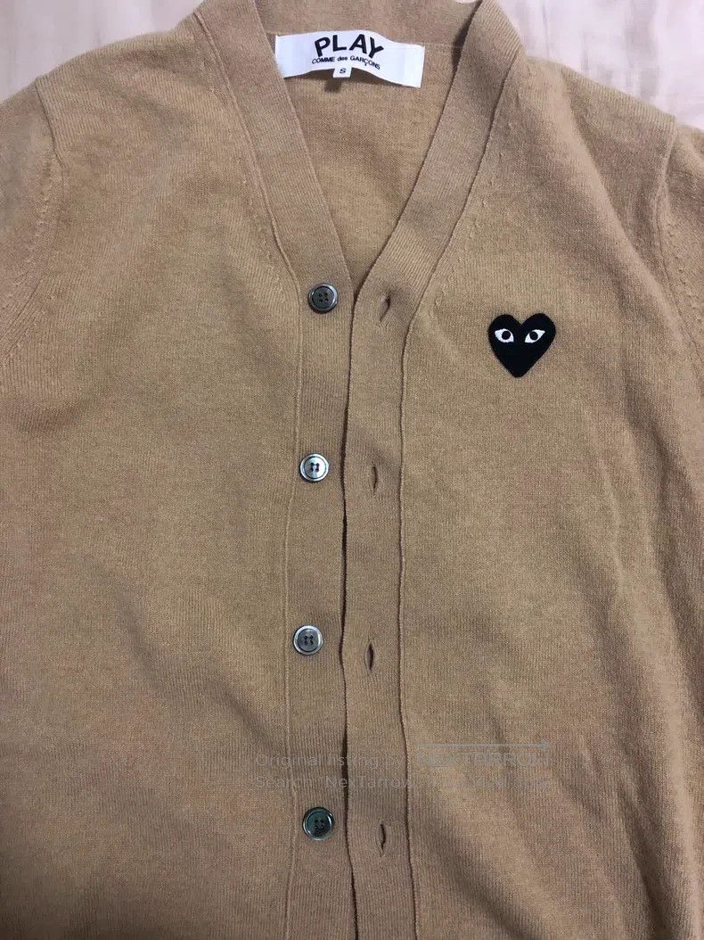 Comme des Garcons Comme Des Garcons Khaki V-neck cardigan Size S / US 4 / IT 40 - 1 Thumbnail