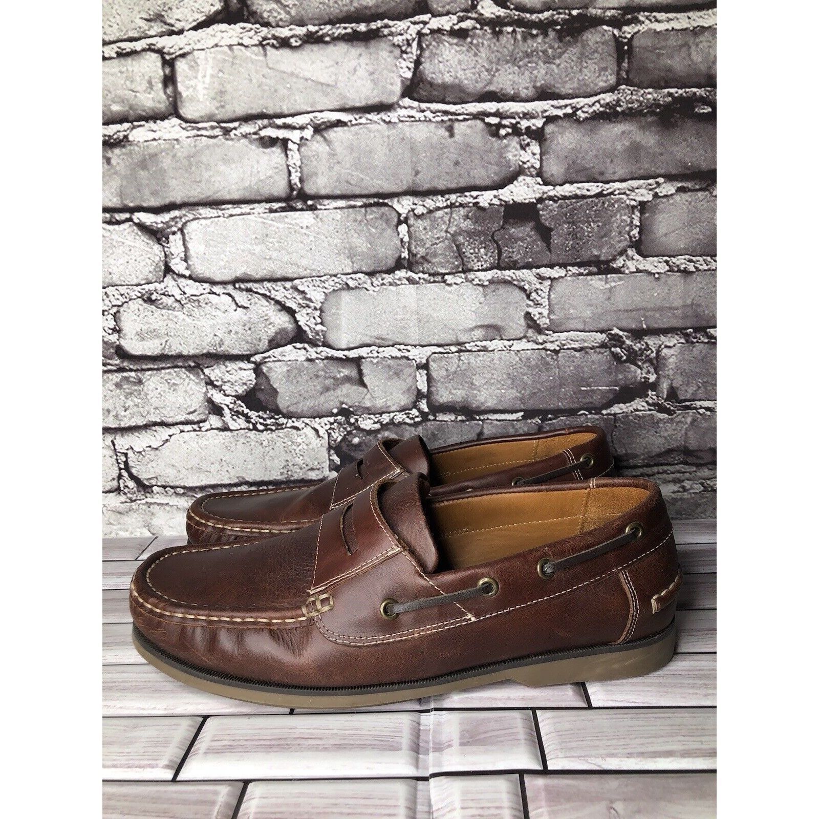 Windsor Smith Samuel Windsor Brown Leather Penny Loafers Casual Boat Shoes Size US 9.5 / EU 42-43 - 6 Thumbnail
