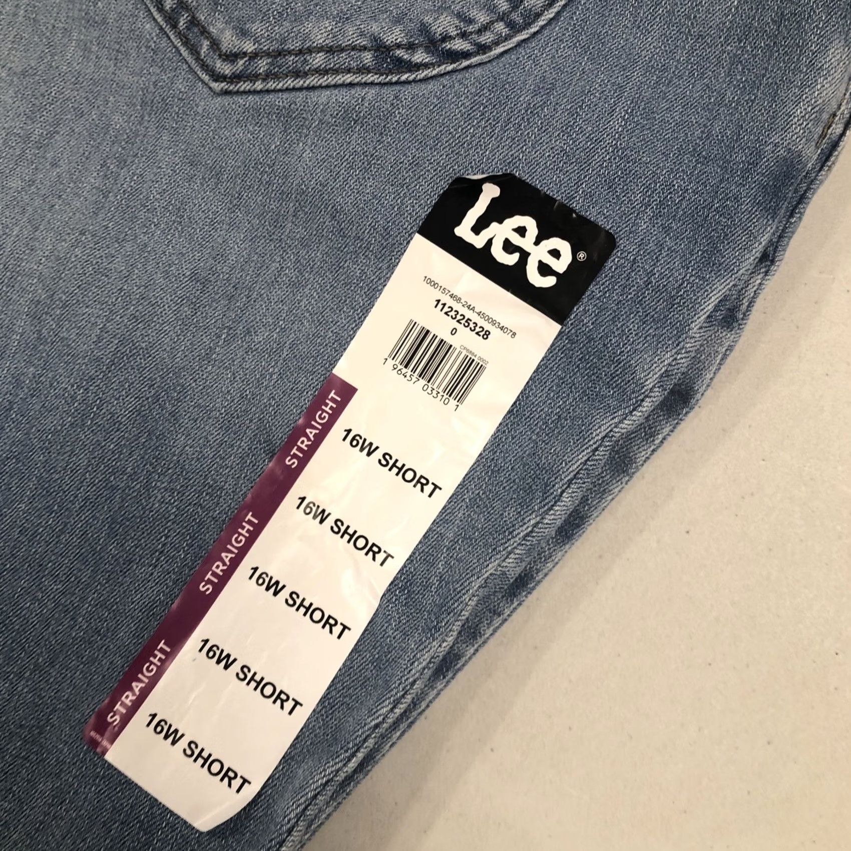 Lee Lee Jeans Womens 16 Straight Stretch Mid Rise Light Wash Blue Denim Jeans (36x28) Size 38" / US 16 / IT 52 - 3 Thumbnail