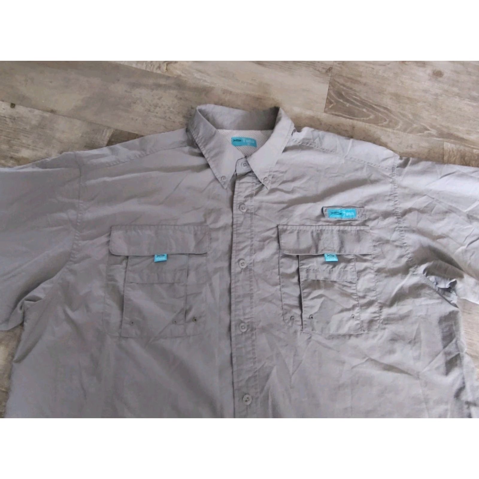 Vintage Tuna Fishing Shirt Mens XL Gray Vented Short Sleeve Outdoor Sports Hiking Camp Size US XL / EU 56 / 4 - 3 Thumbnail