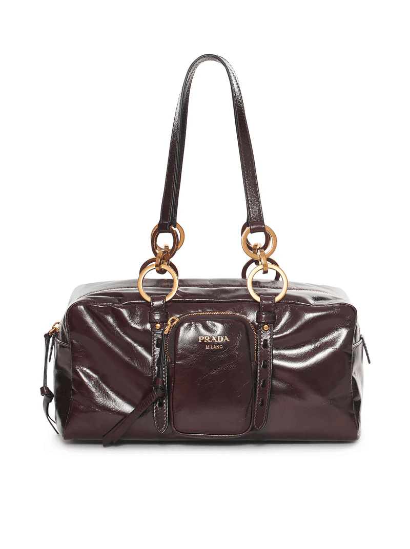 Prada PRADA Dangle $3500 Dark Brown Leather Top Handle Bag Size ONE SIZE - 4 Thumbnail