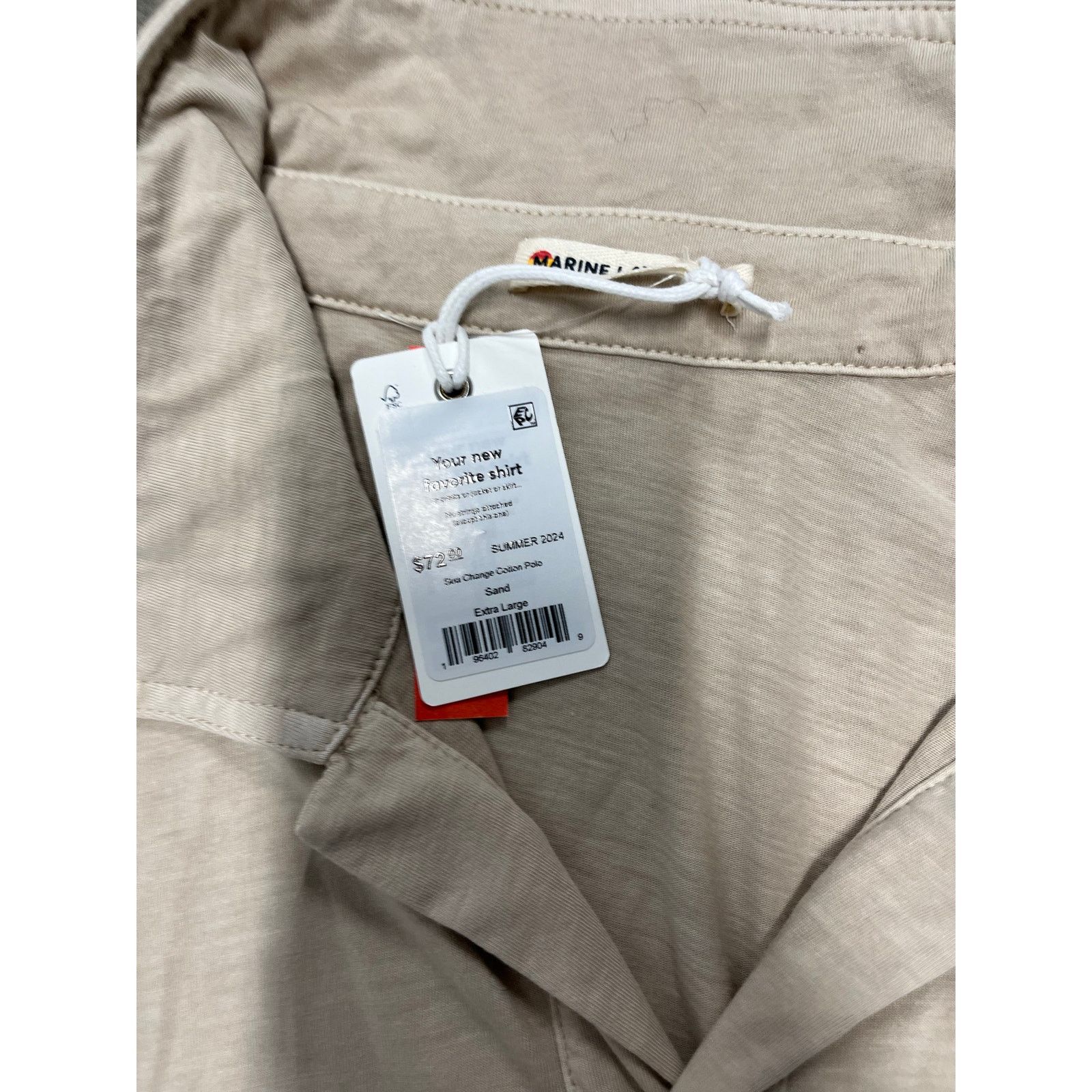 Marine Layer Marine Layer Sea Change Cotton Polo Shirt Sand Men Size L Size US L / EU 52-54 / 3 - 3 Thumbnail