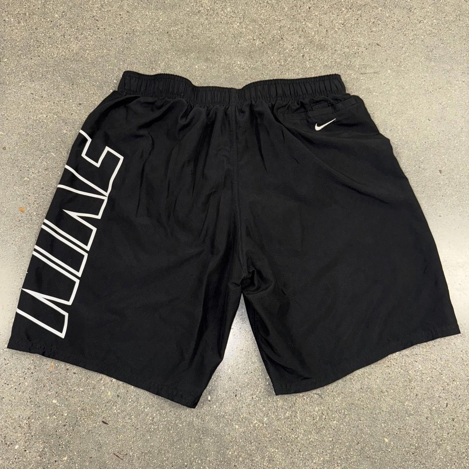 Nike Nike Shorts Mens XL Black Spell Out Swim Trunks Athletic New Size US 36 / EU 52 - 7 Thumbnail