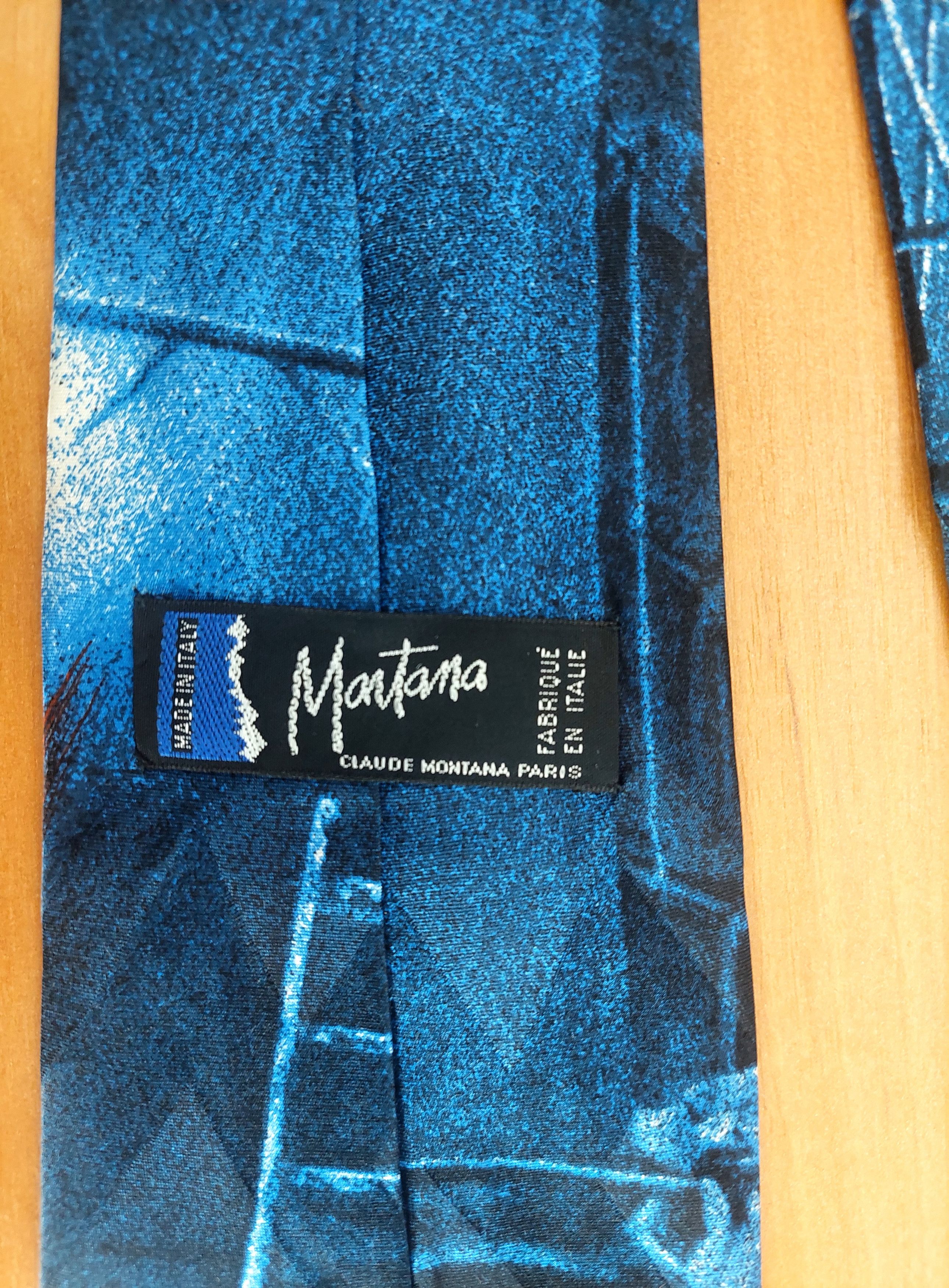 Claude Montana Claude Montana Paris Silk BlueTie Abstract Industrial 90s Size ONE SIZE - 10 Thumbnail