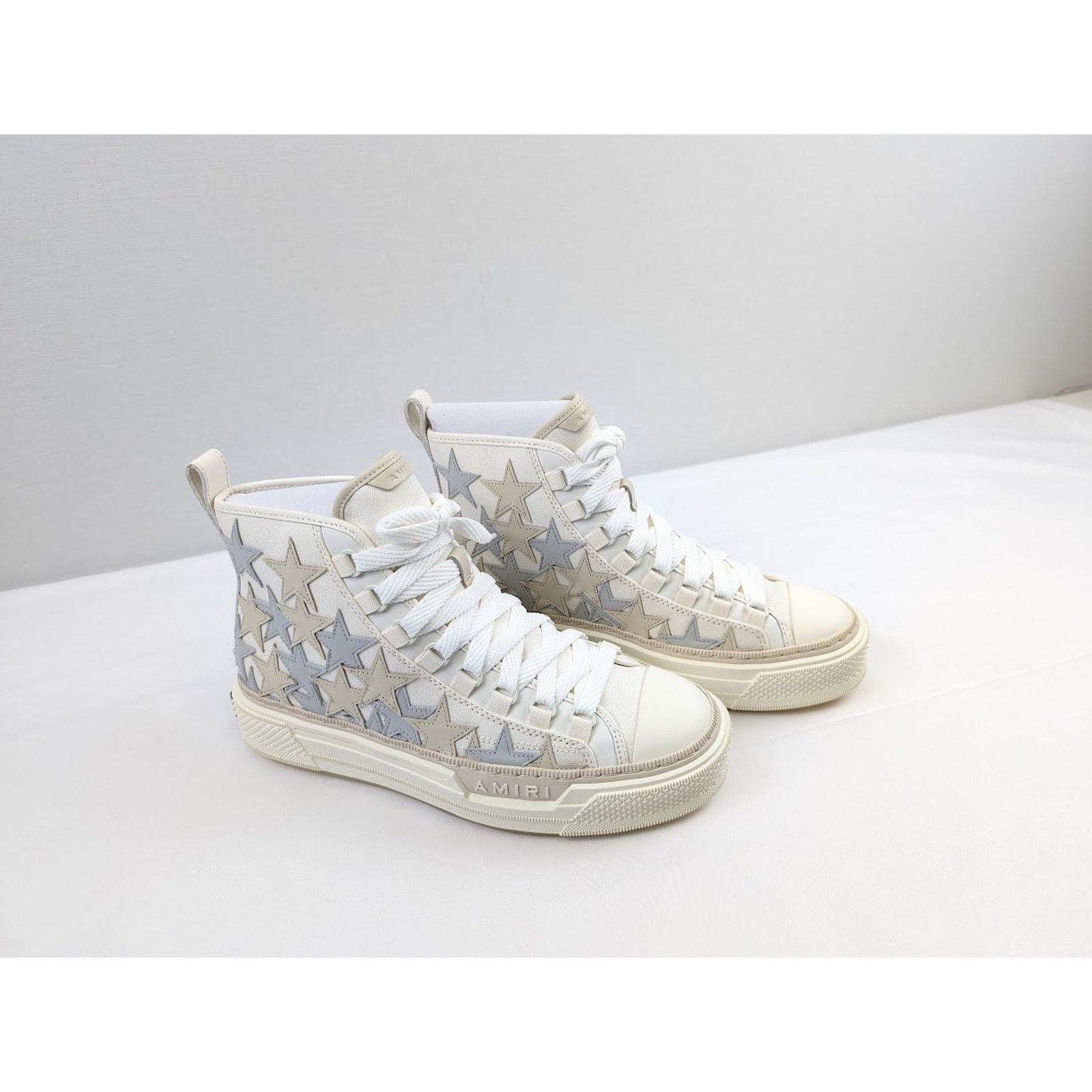 Amiri o1rshd1 Q:2 / Stars Court High-Top Sneakers in Grey / White Size US 9 / EU 42 - 12 Thumbnail