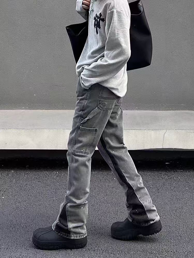Japanese Brand × Jean Vintage Gray Side Graffiti Micro Flare Jeans Size US 32 / EU 48 - 1 Thumbnail