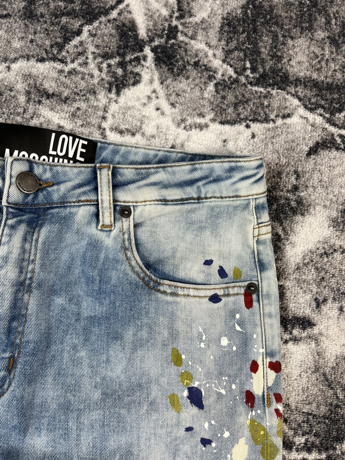 Love Moschino Love Moschino Paint Splatter Denim Jeans Women 29 Italy Size 29" - 6 Thumbnail