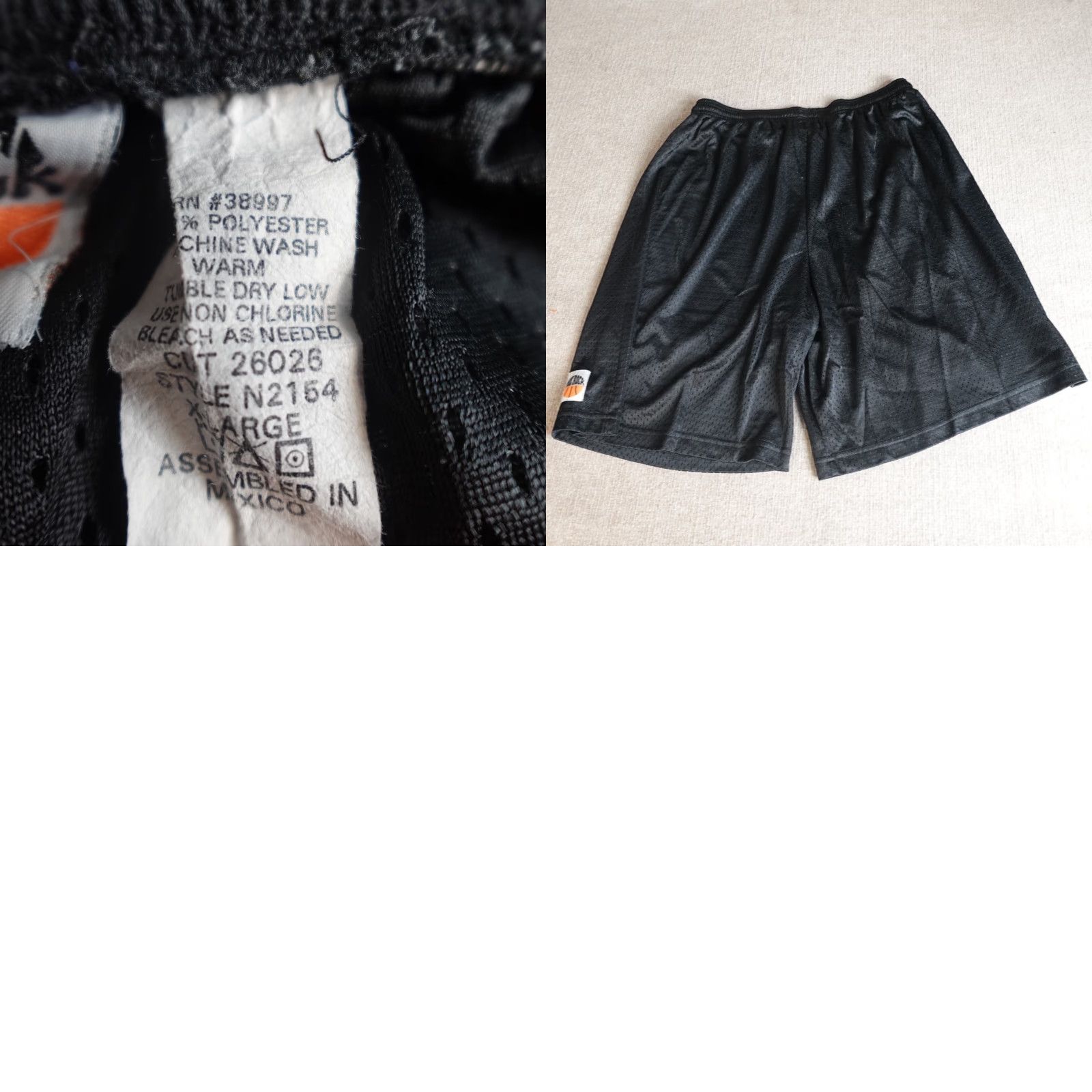 Vintage VINTAGE The Rock Shorts Large Black Perforated Satin Athletic Men L Satin Black Basketball Shorts Size US 33 - 9 Thumbnail
