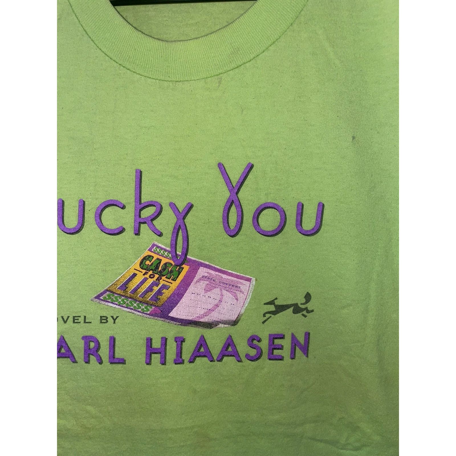 Lee Vintage Lucky You Shirt Novel By Carl Hiassen Tee VTG XL Size US XL / EU 56 / 4 - 3 Thumbnail