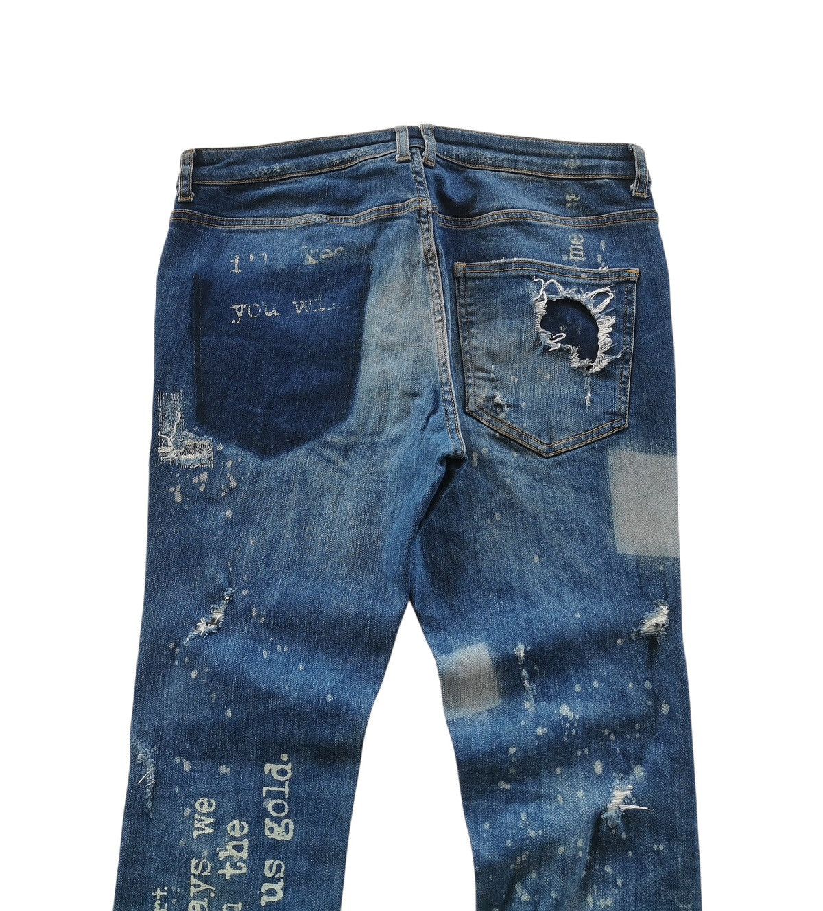 Zara Grunge Zara Distressed Zippered Ankle Slim Jeans, 32x28.5 Size US 32 / EU 48 - 6 Thumbnail