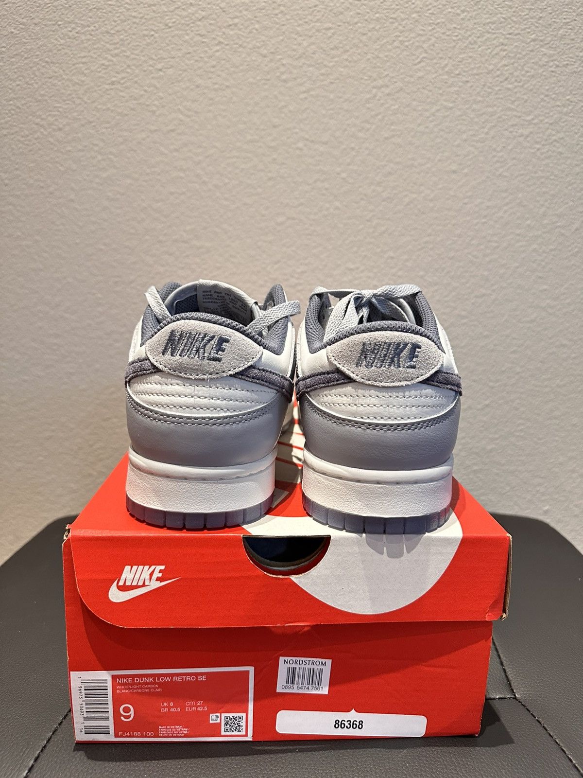Nike Nike Dunk Low White/Grey SE(special edition) Size US 9 / EU 42 - 3 Thumbnail