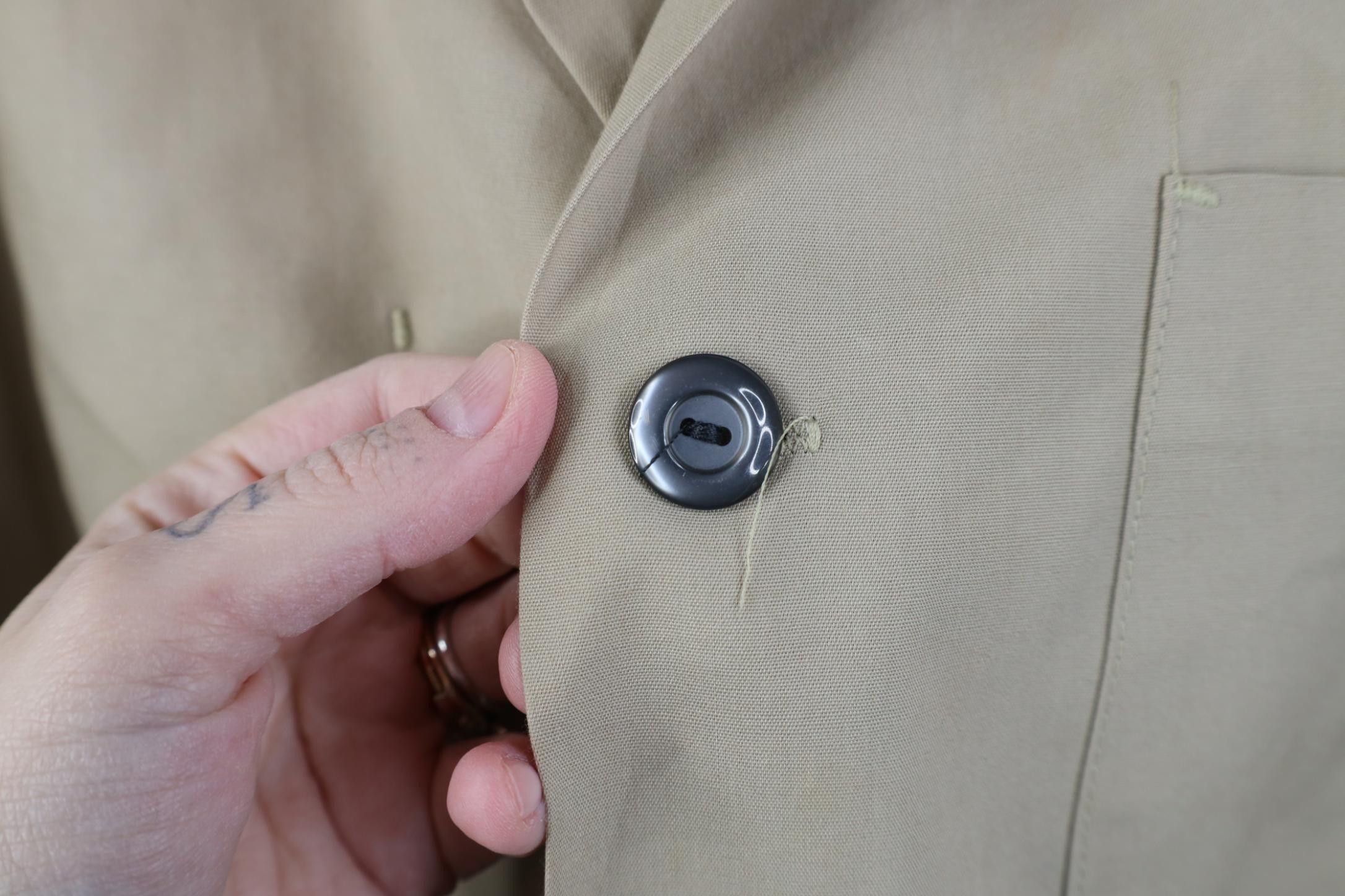 Vintage Vintage 60s 70s Button Work Suit Blazer Jacket Beige USA Size XS / US 0-2 / IT 36-38 - 15 Thumbnail