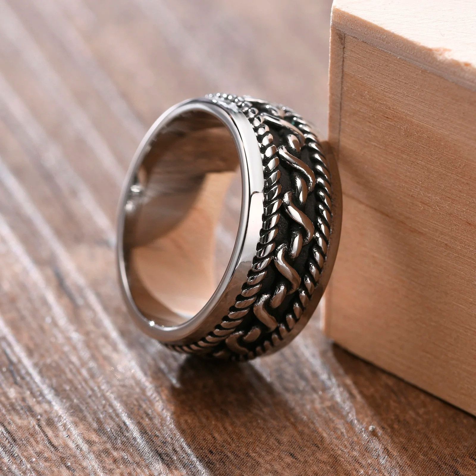 Jewelry × Vintage Stainless Steel Twisted Ring Size ONE SIZE - 3 Thumbnail
