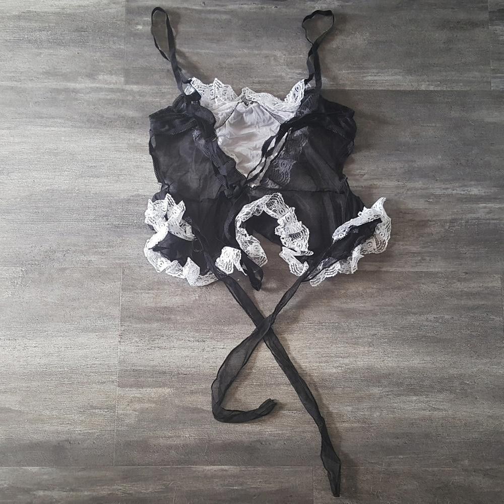 Designer White French Maid Adult Costume Size ONE SIZE - 2 Thumbnail
