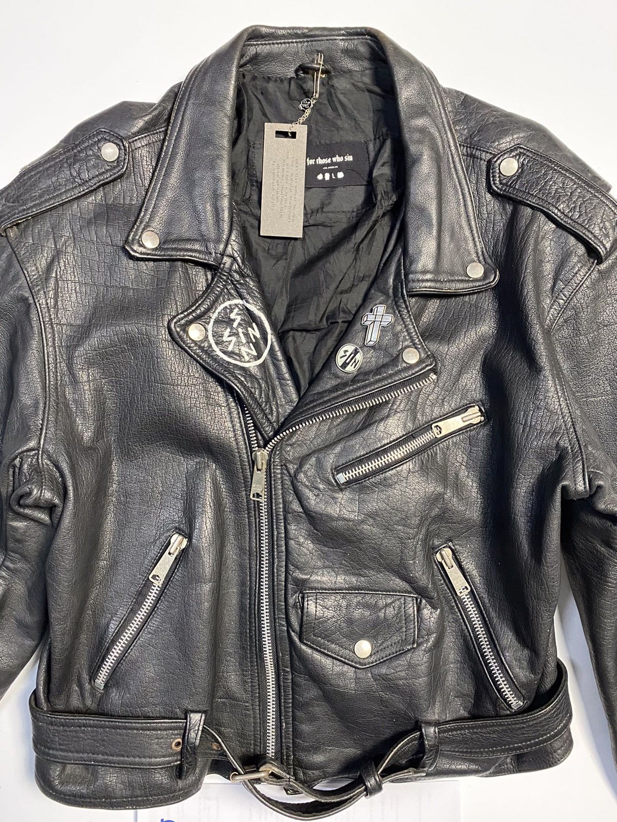 For Those Who Sin SINNERS GANG LEATHER JACKET Size US L / EU 52-54 / 3 - 6 Thumbnail