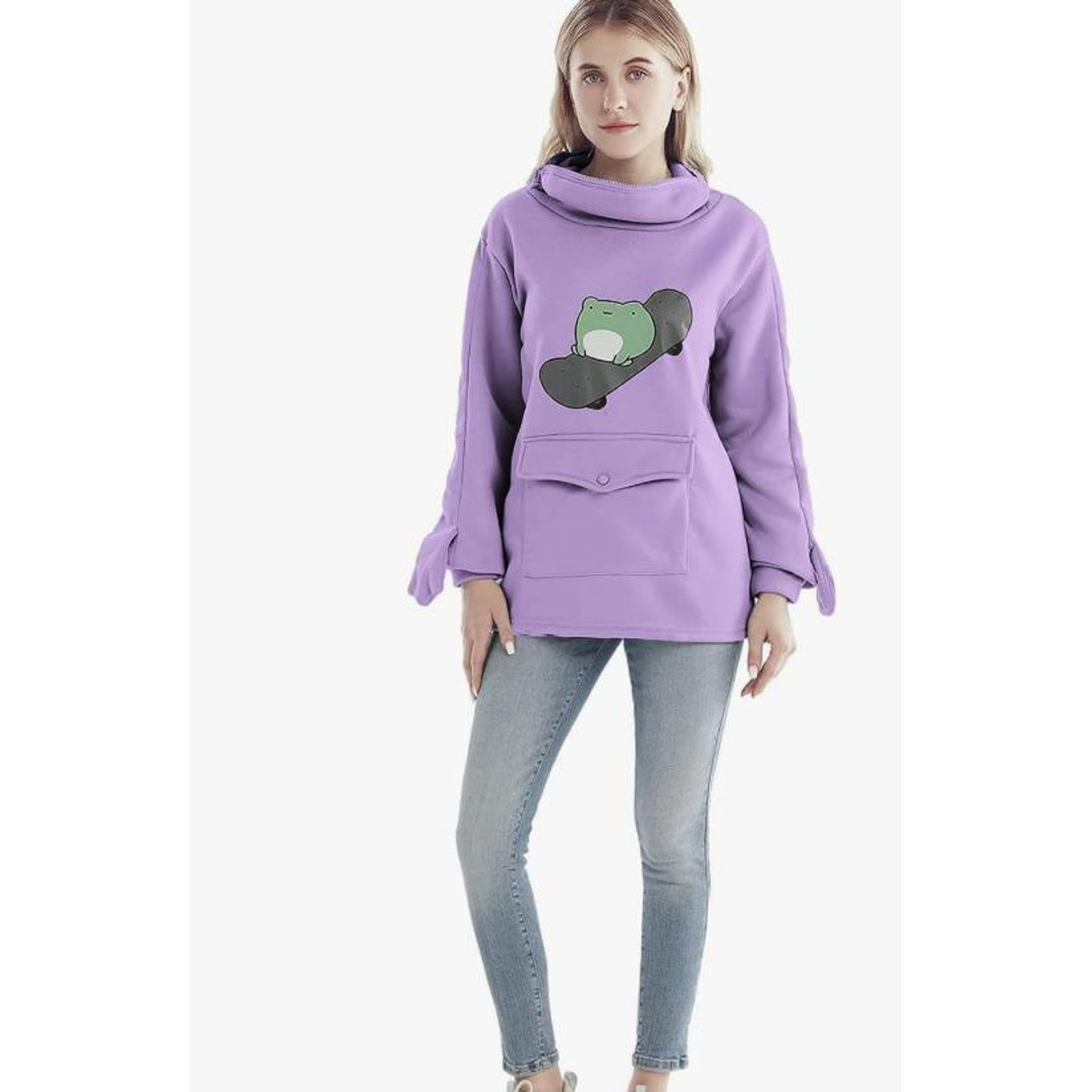 The Unbranded Brand Frog Hoodie Oversized Graphic HoodiPullover SIZE XL Size XL / US 12-14 / IT 48-50 - 5 Thumbnail