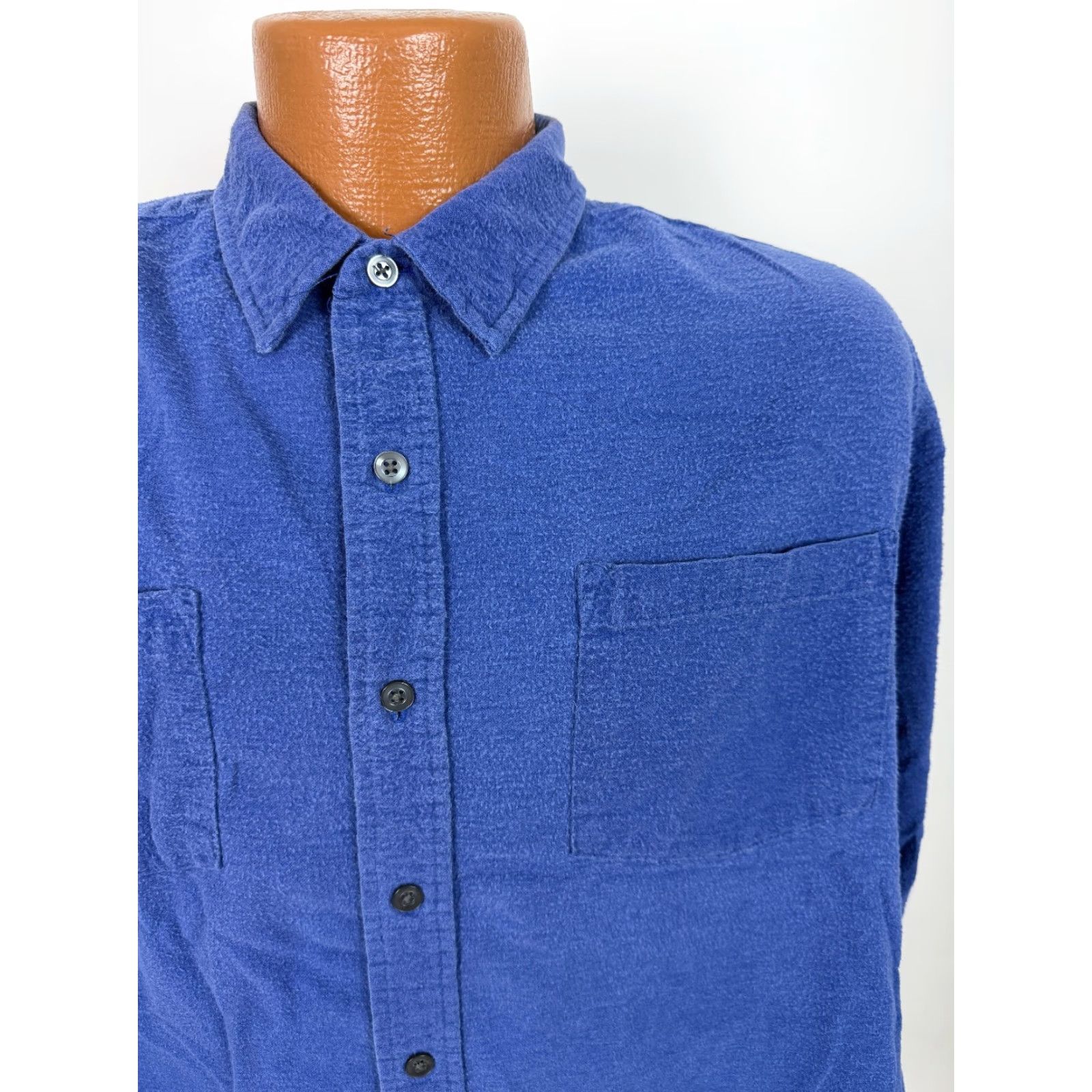 Haband VINTAGE Haband Flannel Shirt Men L Blue 80s Pilling Faded Lightweight Button-Up Casual Outdoor 80s Grunge Hipster Pockets Size US L / EU 52-54 / 3 - 2 Thumbnail