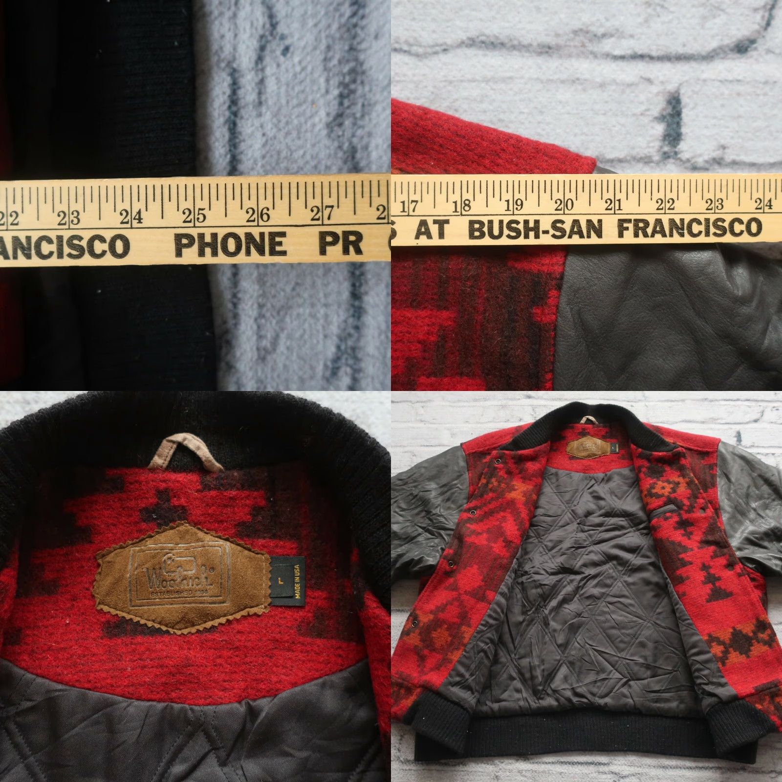 Vintage Vintage Woolrich Jacket Mens Large Wool Leather Red Vintage Woolrich Native Wool Leather Jacket Size L Made in USA Size US L / EU 52-54 / 3 - 8 Thumbnail